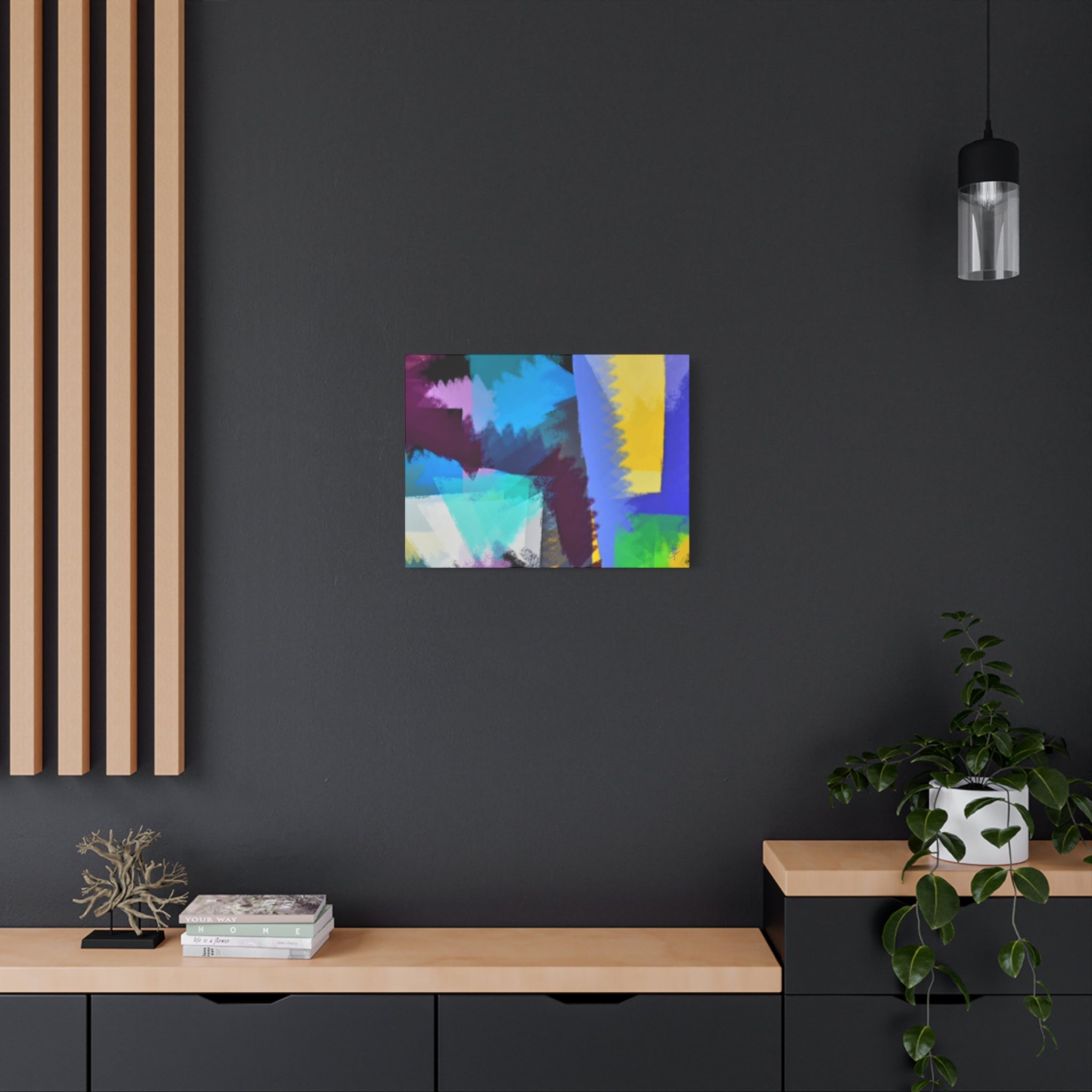 Abstract Color Burst Canvas Print — Vibrant Geometric Wall Art