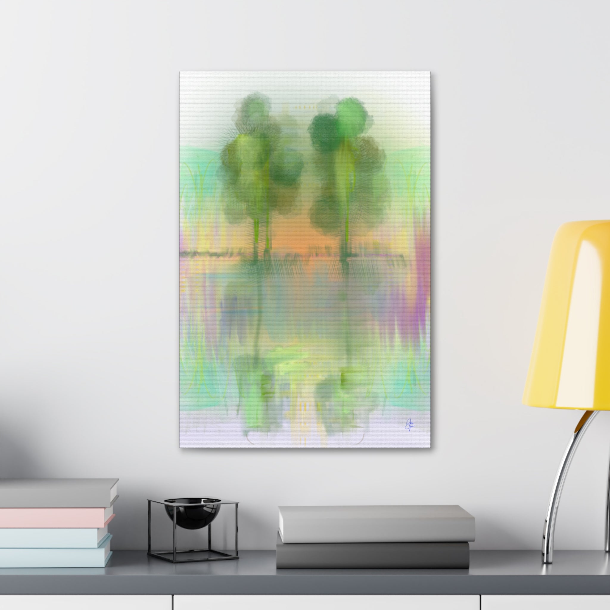 Serene Pastel Trees Canvas Print — Stretched 1.5"