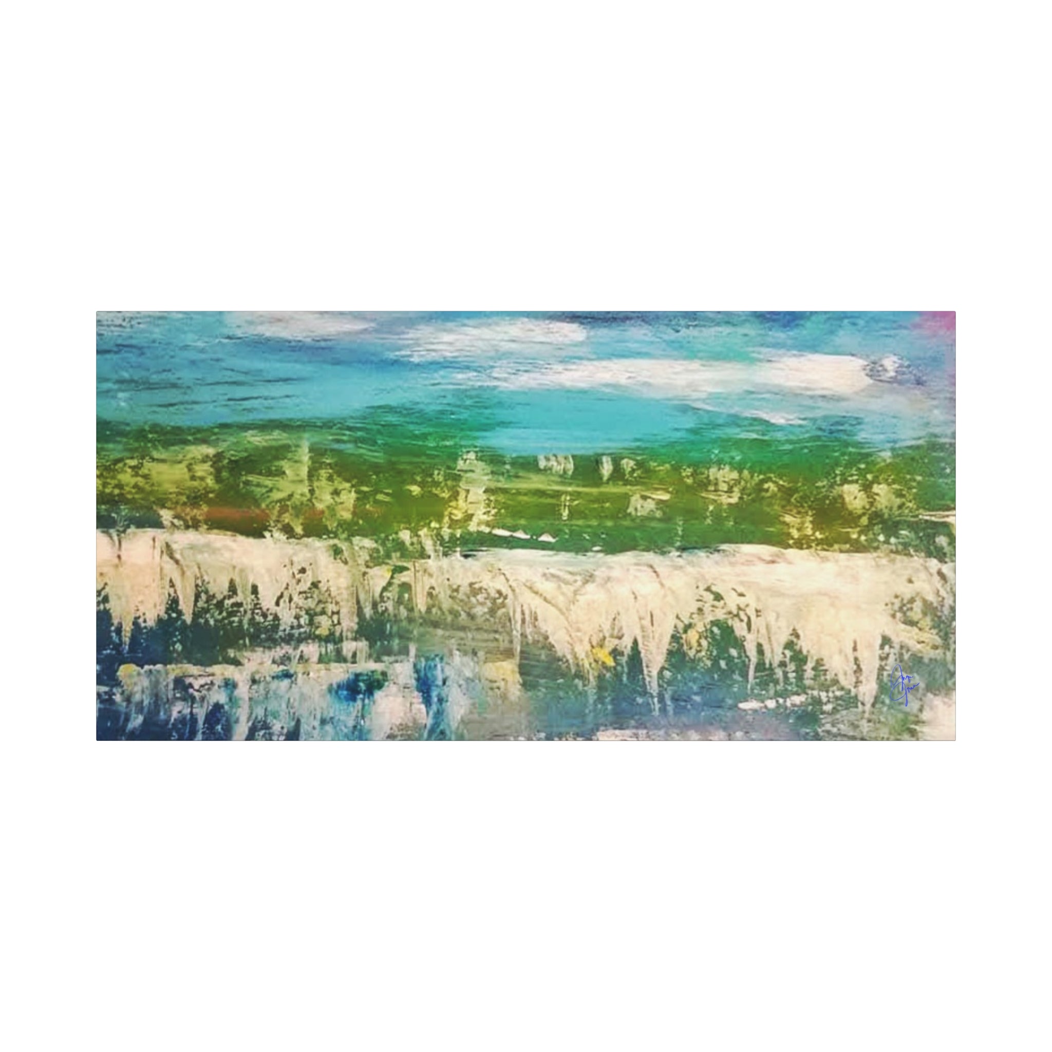 Coastal Abstract Landscape Matte Canvas Print — Stretched 1.25"