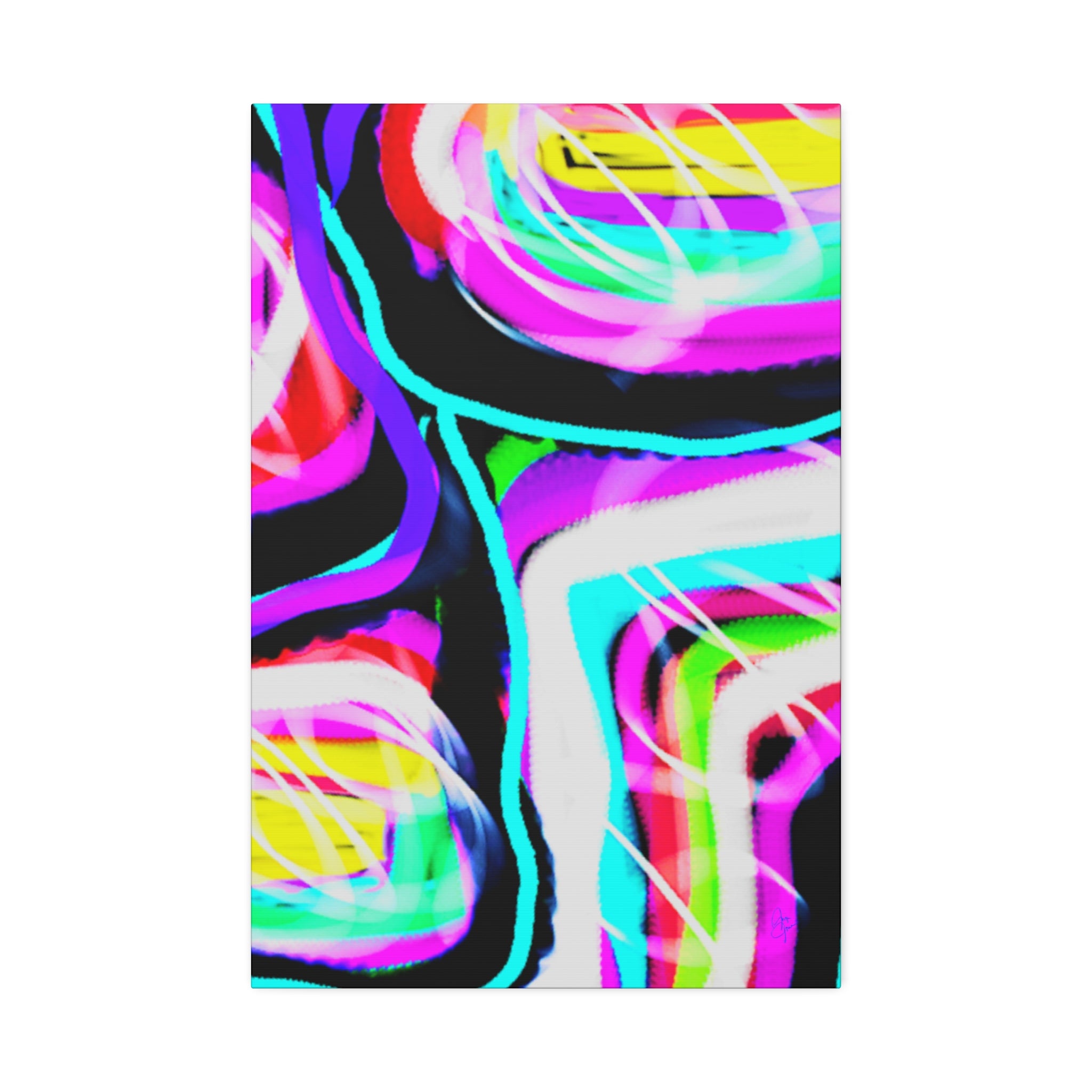 Abstract Neon Wave Canvas