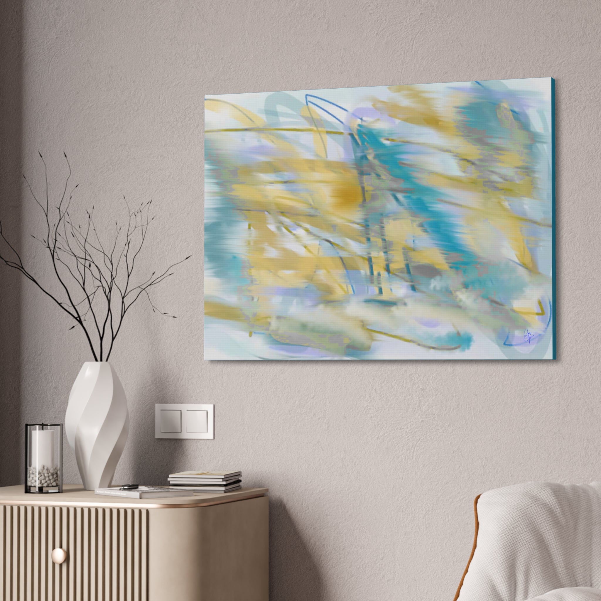 Abstract Coastal Breeze Canvas — Stretched 1.5" Wall Art
