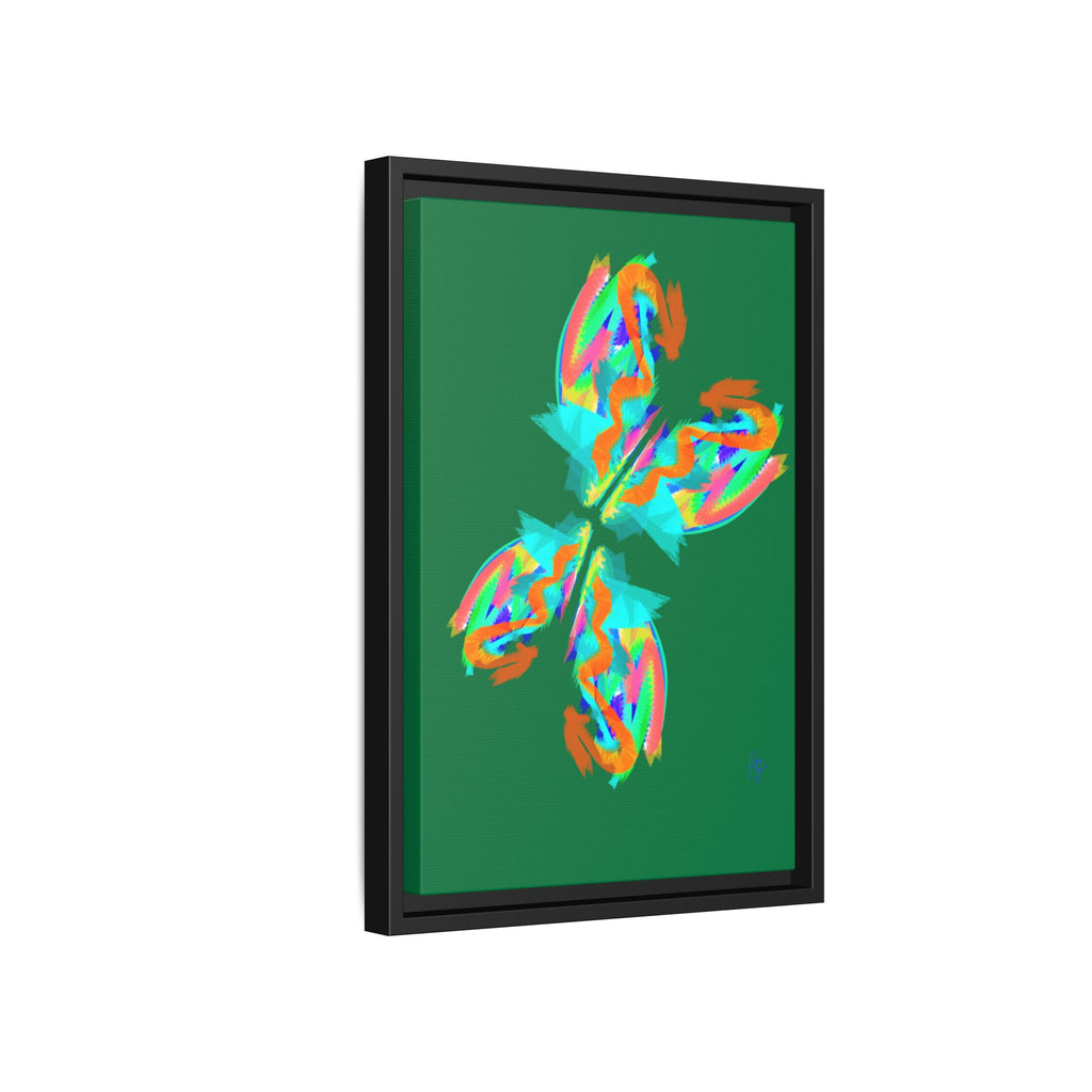 Framed Matte Canvas — Neon Abstract Butterfly Wall Art