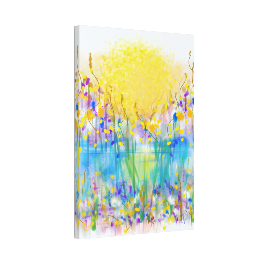 Sunburst Meadow Canvas Print — Vibrant Floral Wall Art