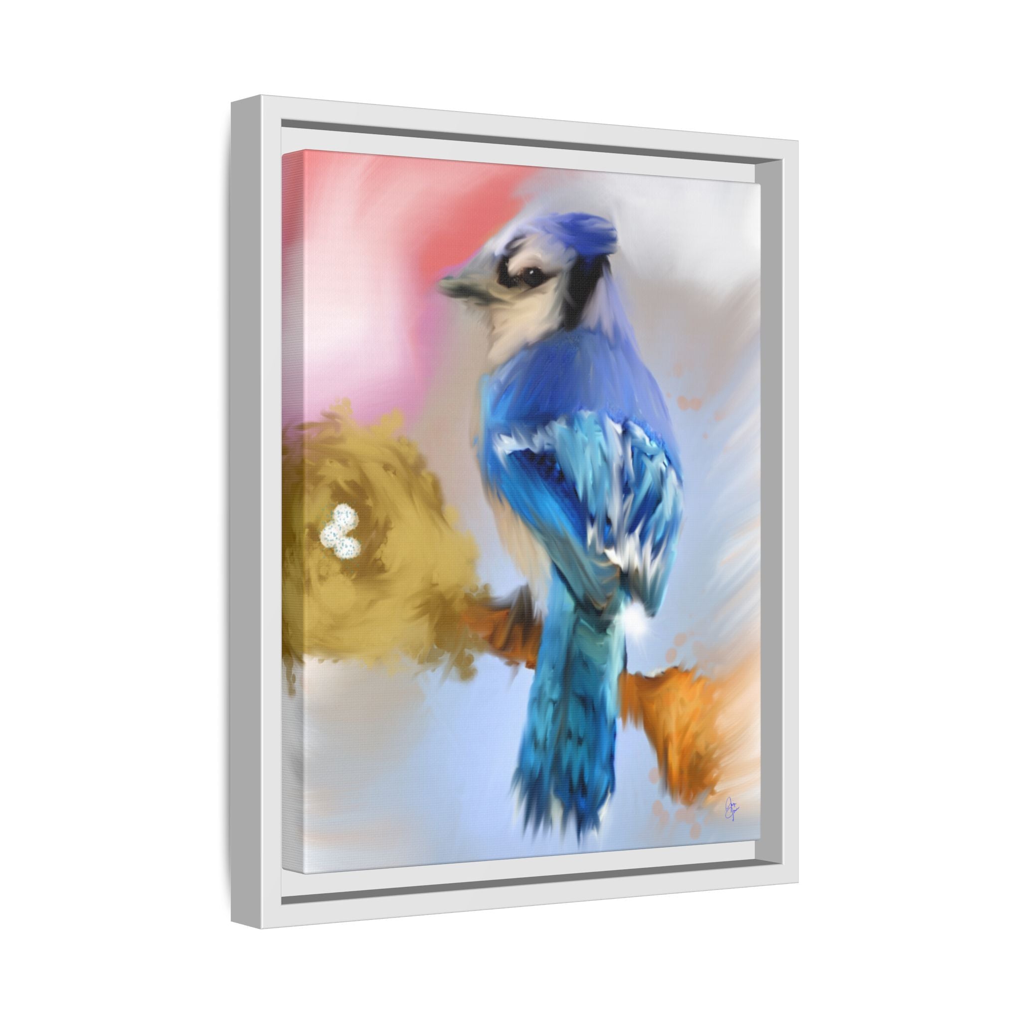 Blue Jay Art Print — Framed Matte Canvas Wall Art