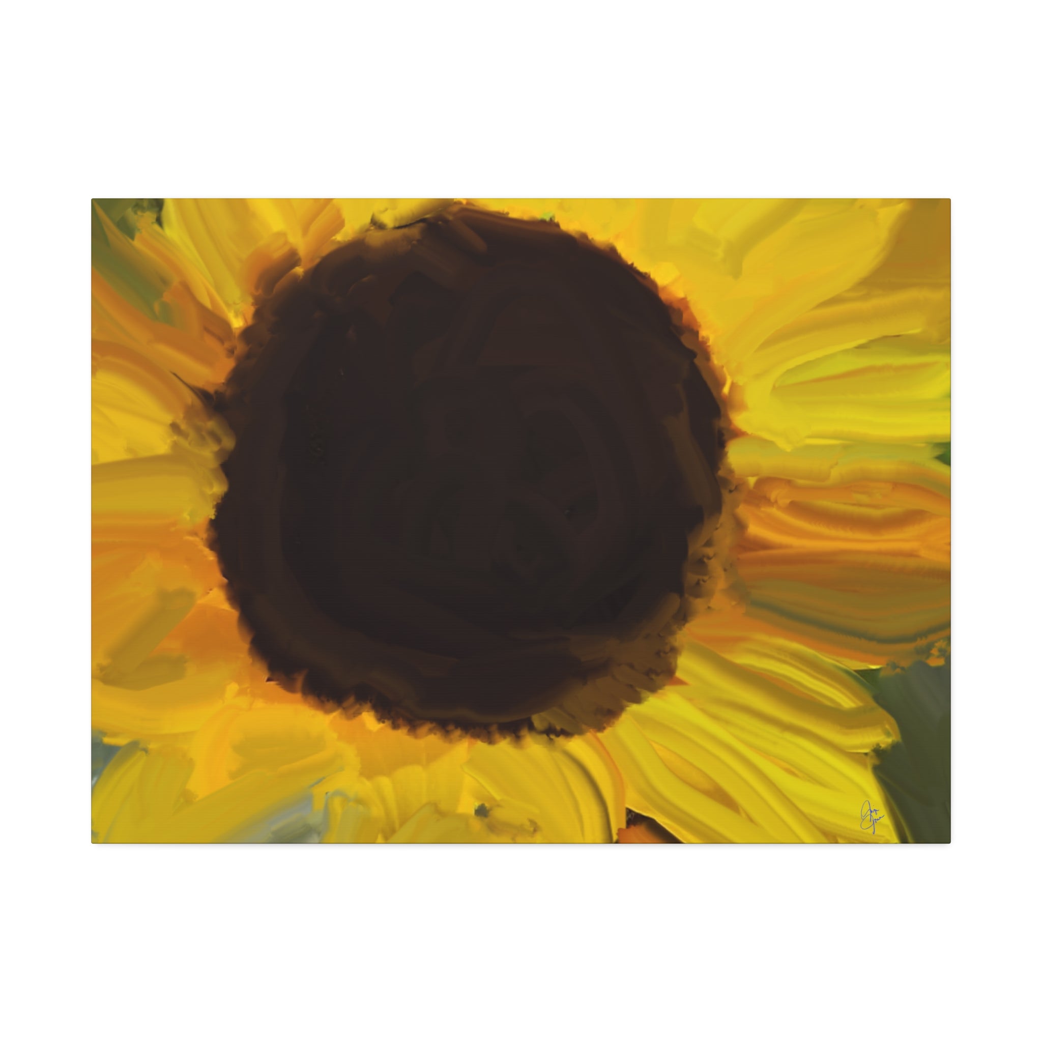 Sunflower Close-Up Canvas Stretched Wall Art