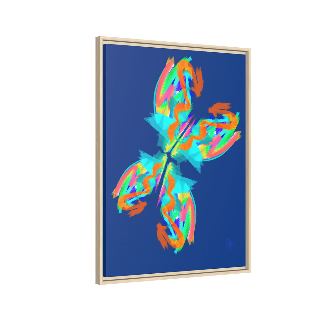 Framed Matte Canvas — Neon Abstract Butterfly Wall Art
