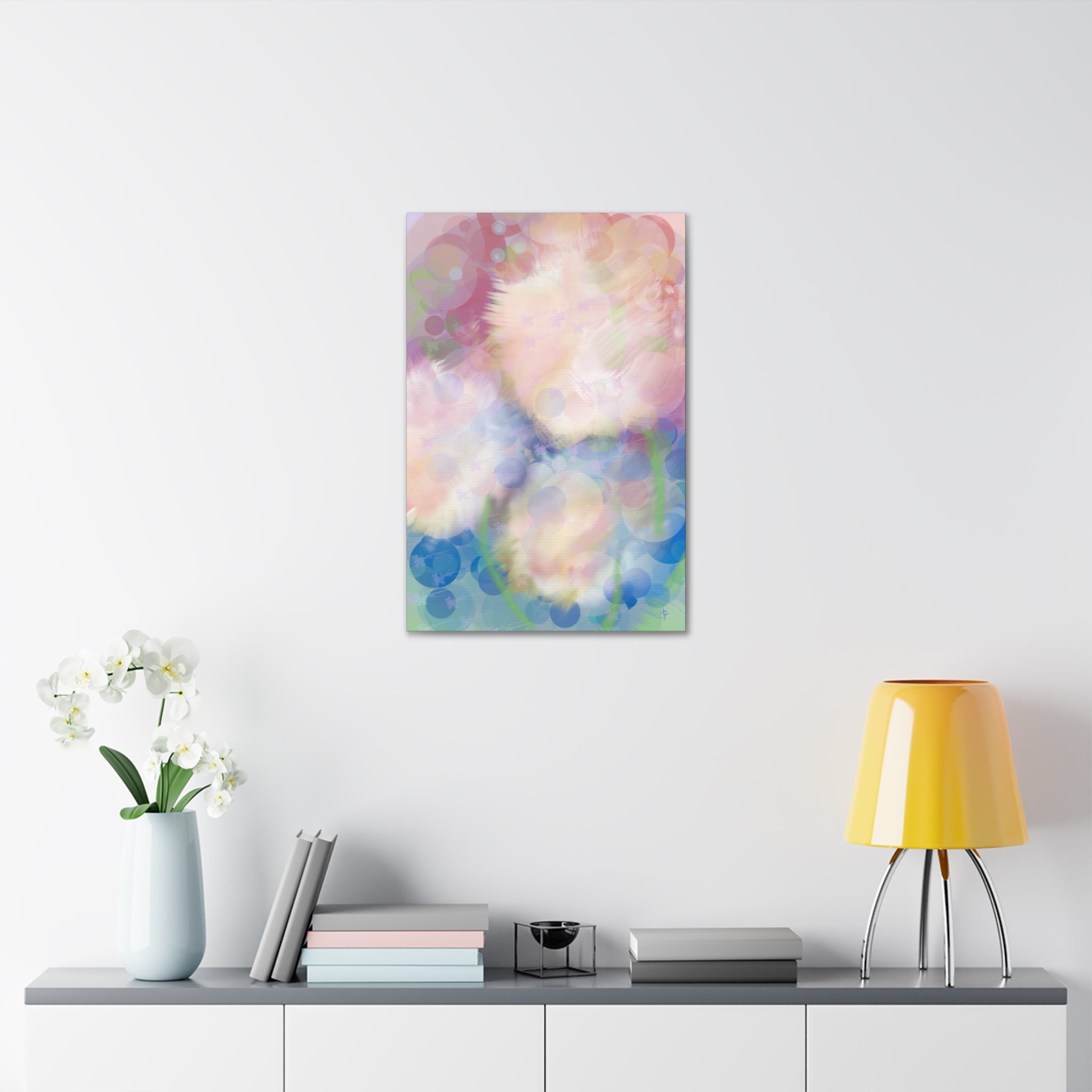 Pastel Abstract Canvas Print — Dreamy Bokeh Wall Art (Stretched 1.5")