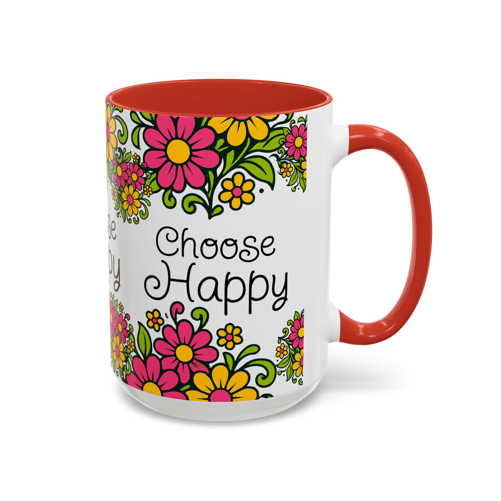 Choose Happy Floral Coffee Mug — Accent 11/15oz