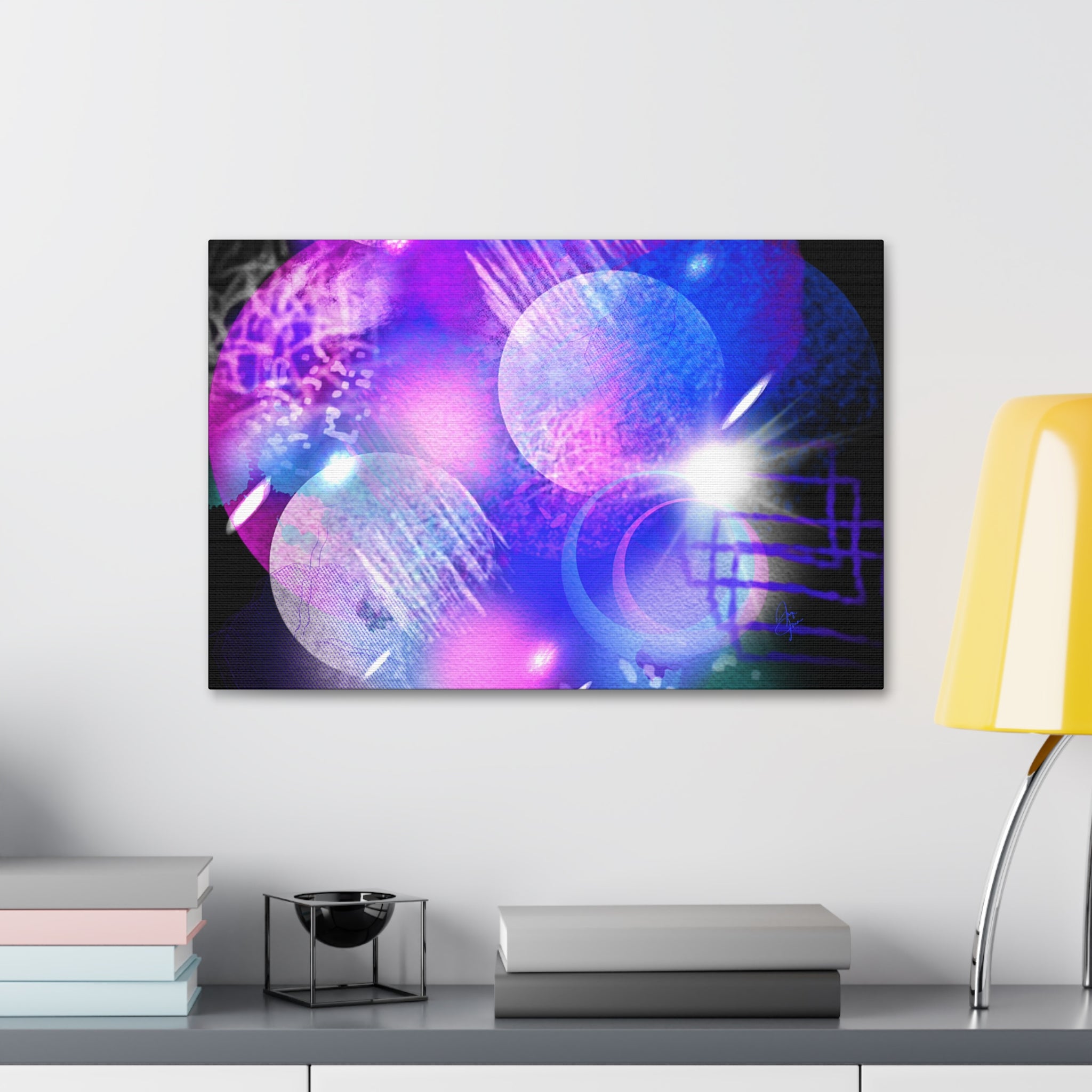 Abstract Neon Galaxy Canvas Print — Stretched 1.5''