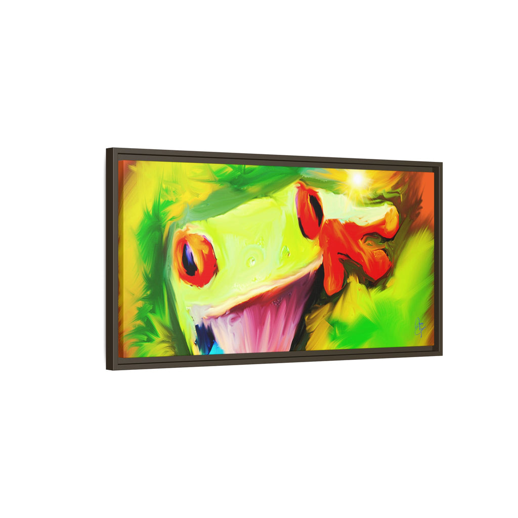 Colorful Tree Frog Matte Canvas Print — Framed Tropical Wall Art