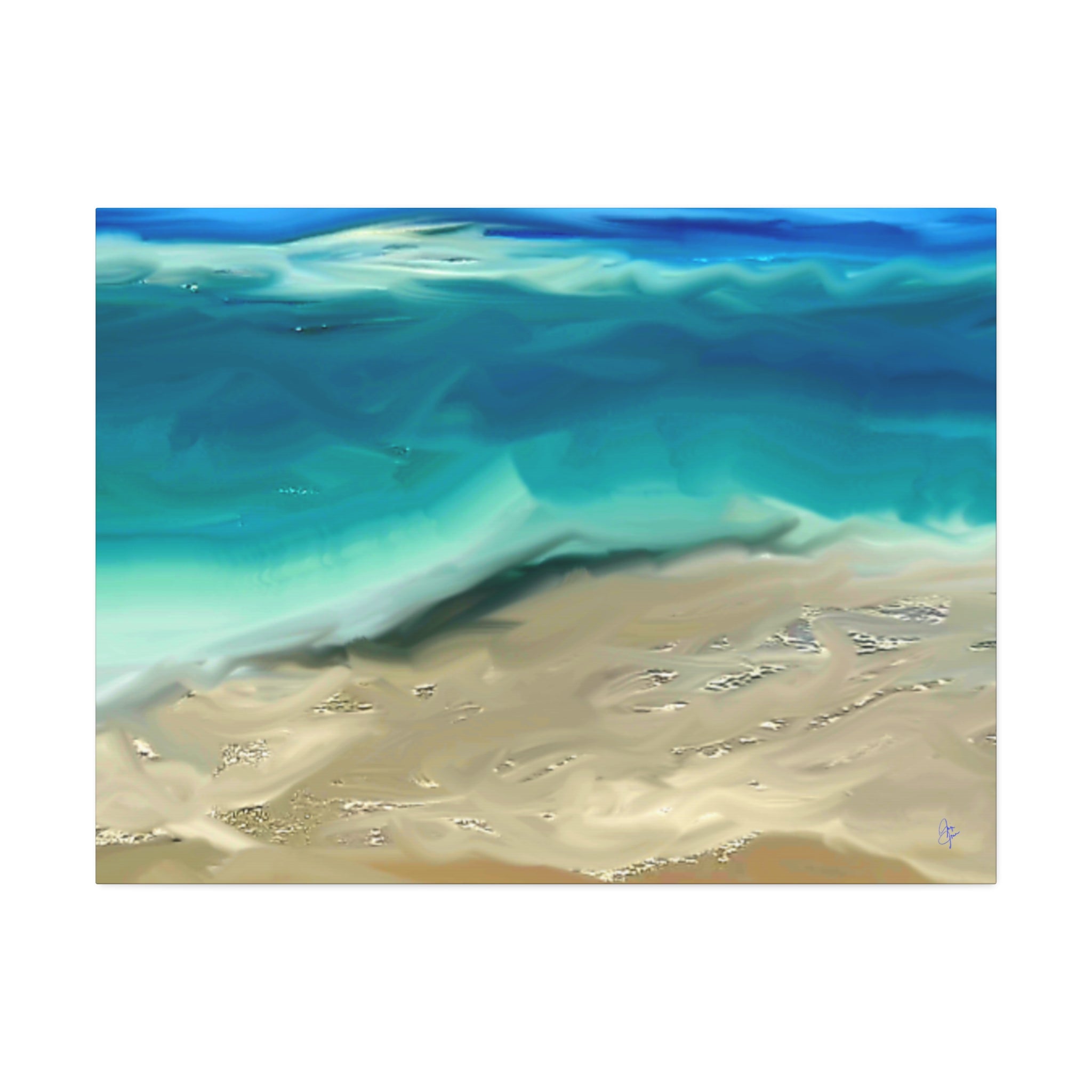 Ocean Waves Canvas Wall Art — Coastal Beach Seascape Canvas Print