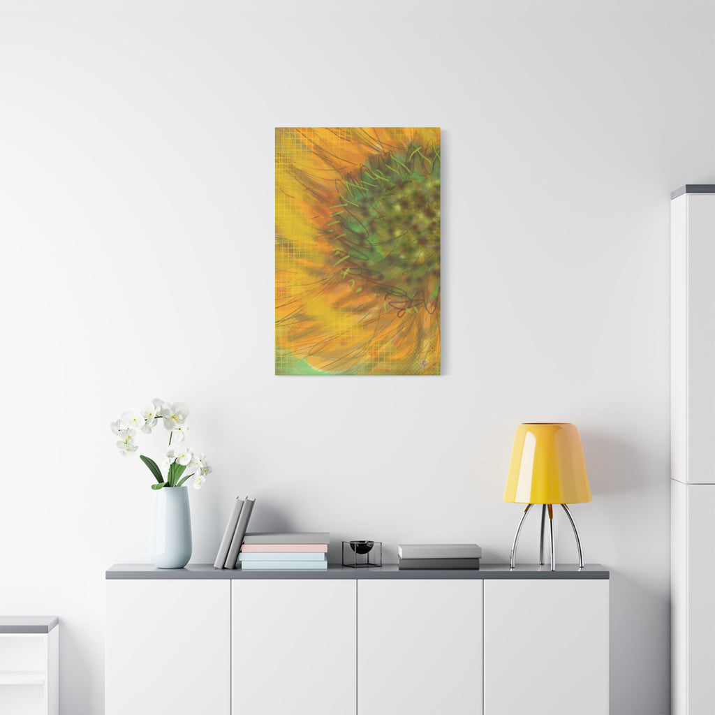 Sunflower Burst Matte Canvas Wall Art — Orange Stretched Canvas Print