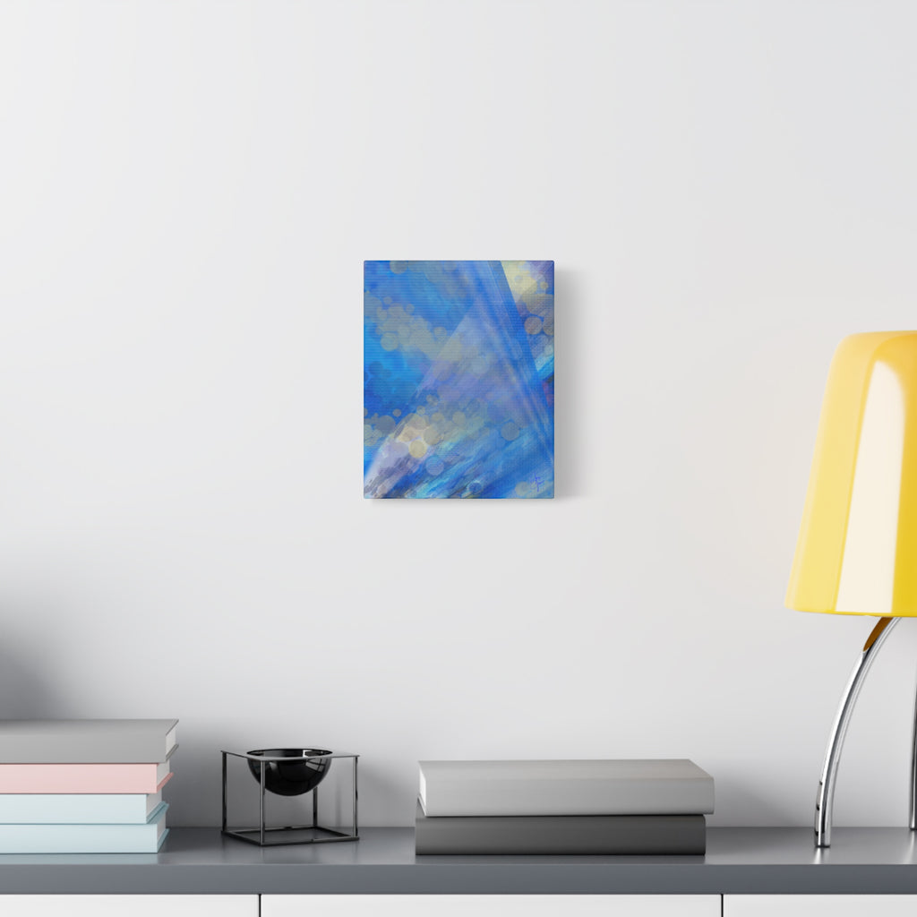 Abstract Blue Bokeh Matte Canvas Wall Art