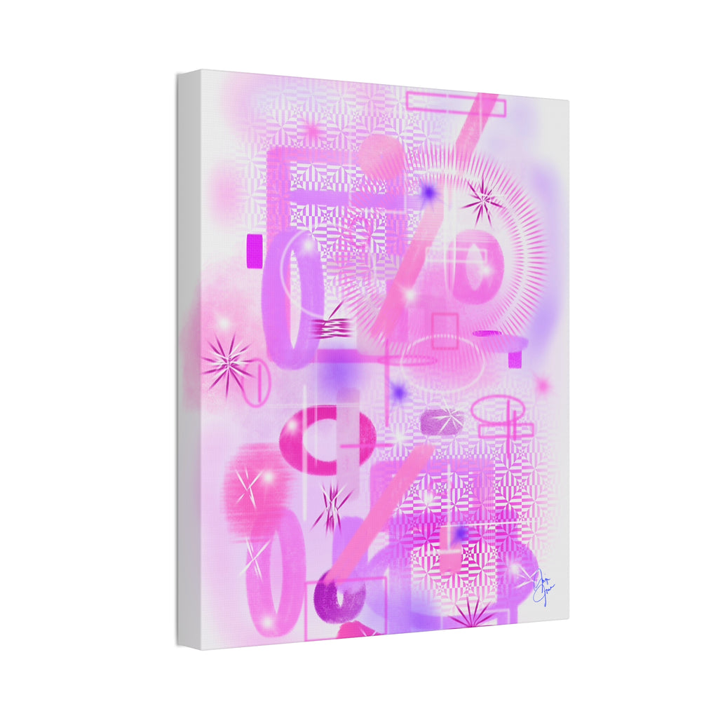 Abstract Pink Dream Canvas Wall Art — Modern Pastel Geometric Print