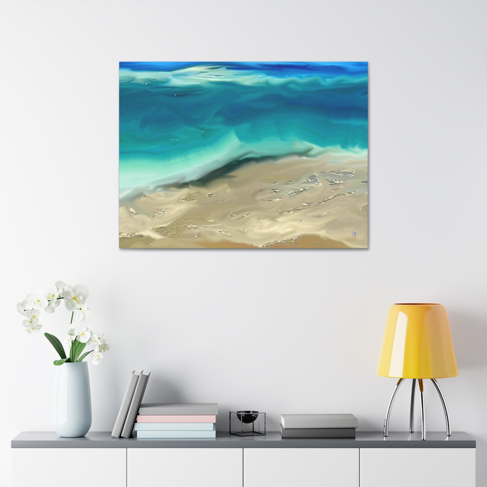 Ocean Waves Canvas Wall Art — Coastal Beach Seascape Canvas Print