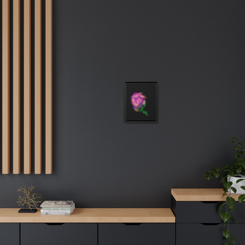 Abstract Rose Swirl Matte Framed Canvas — Multicolor Floral Wall Art