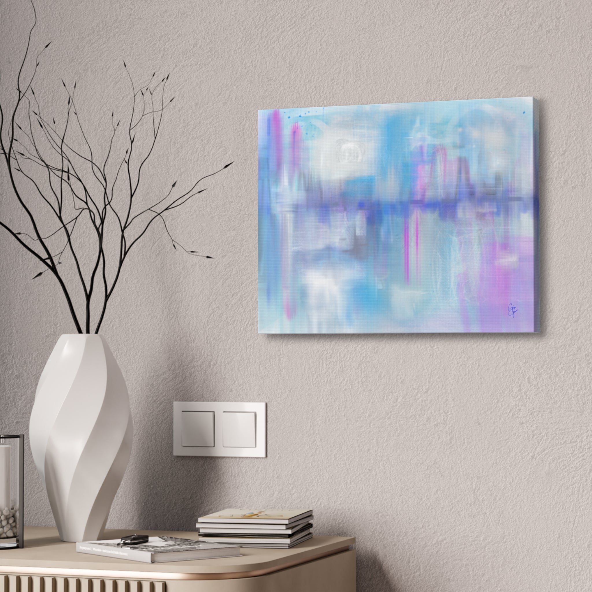 Abstract Pastel Cityscape Canvas Print — Stretched 1.5"