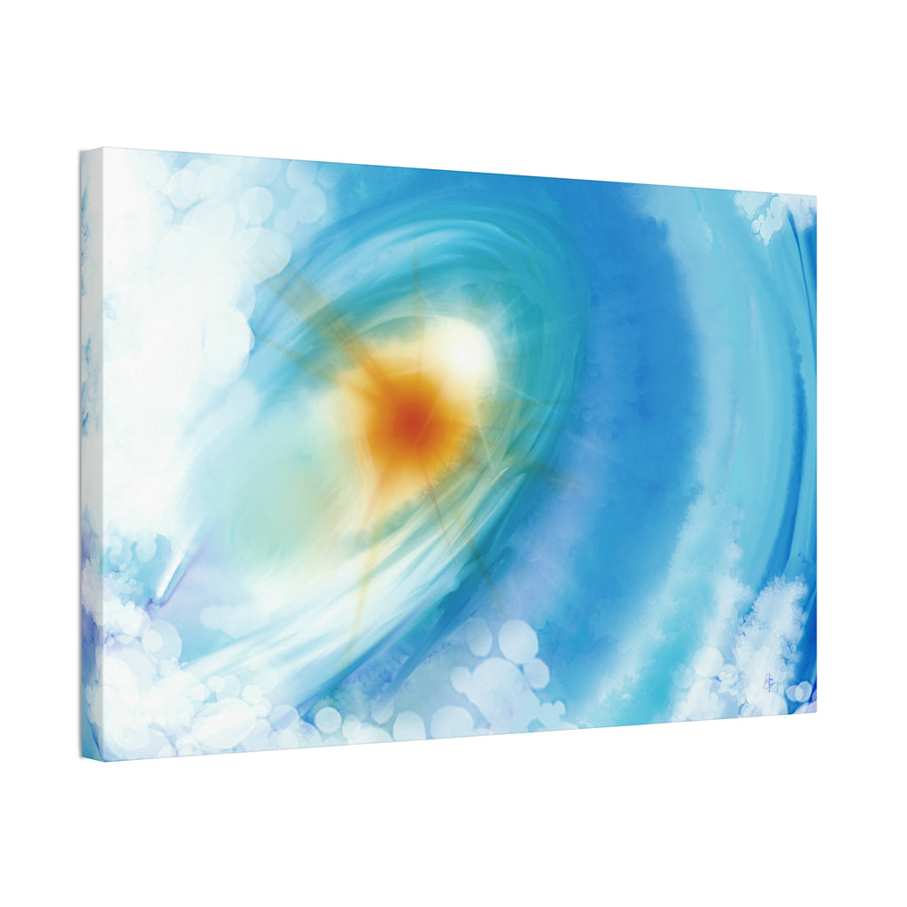 Abstract Ocean Vortex Canvas Print — Blue Swirl Wall Art