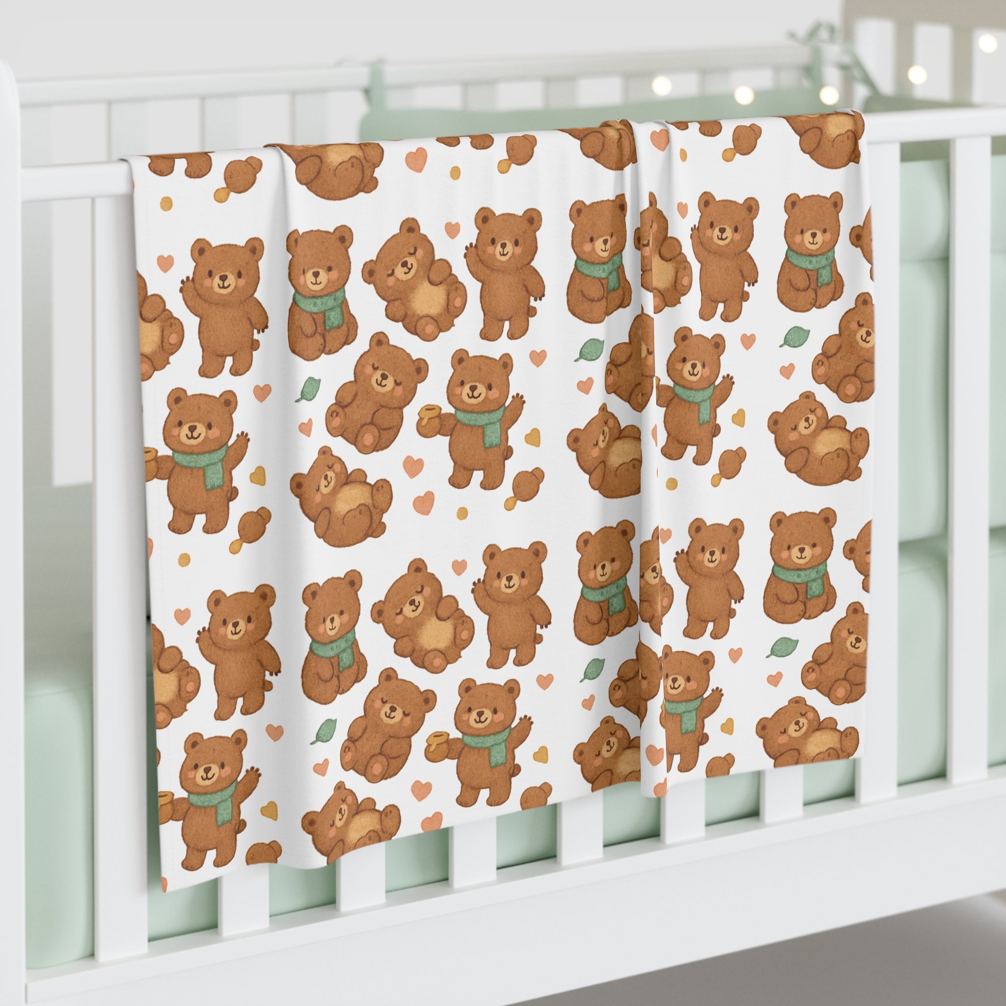 Cute Brown Bear Baby Swaddle Blanket – Soft Nursery Wrap for Newborns & Baby Shower Gift