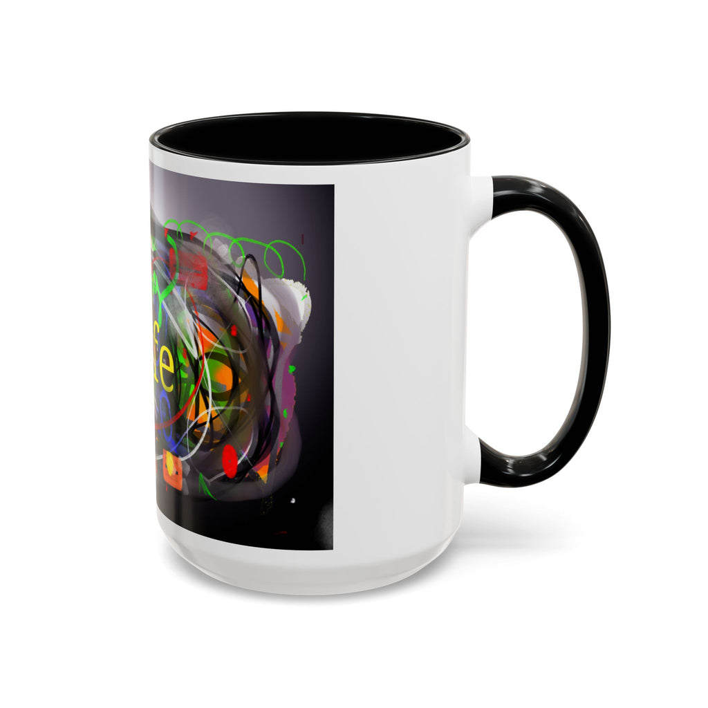 Abstract 'Live Your Life' Accent Coffee Mug — Colorful Artistic Ceramic Mug (11/15oz)