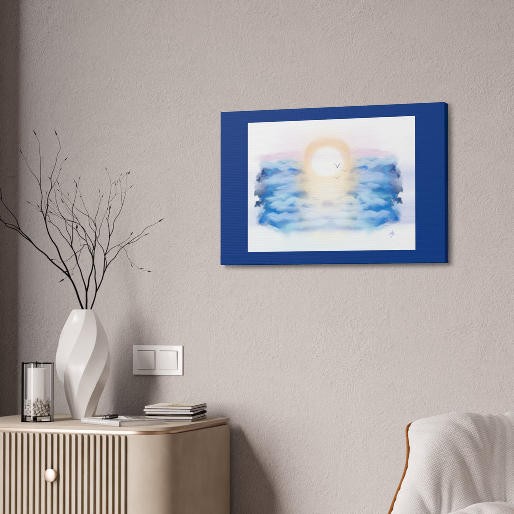 Sunrise Seascape Canvas Print — Soothing Ocean Wall Art, 1.5" Stretched