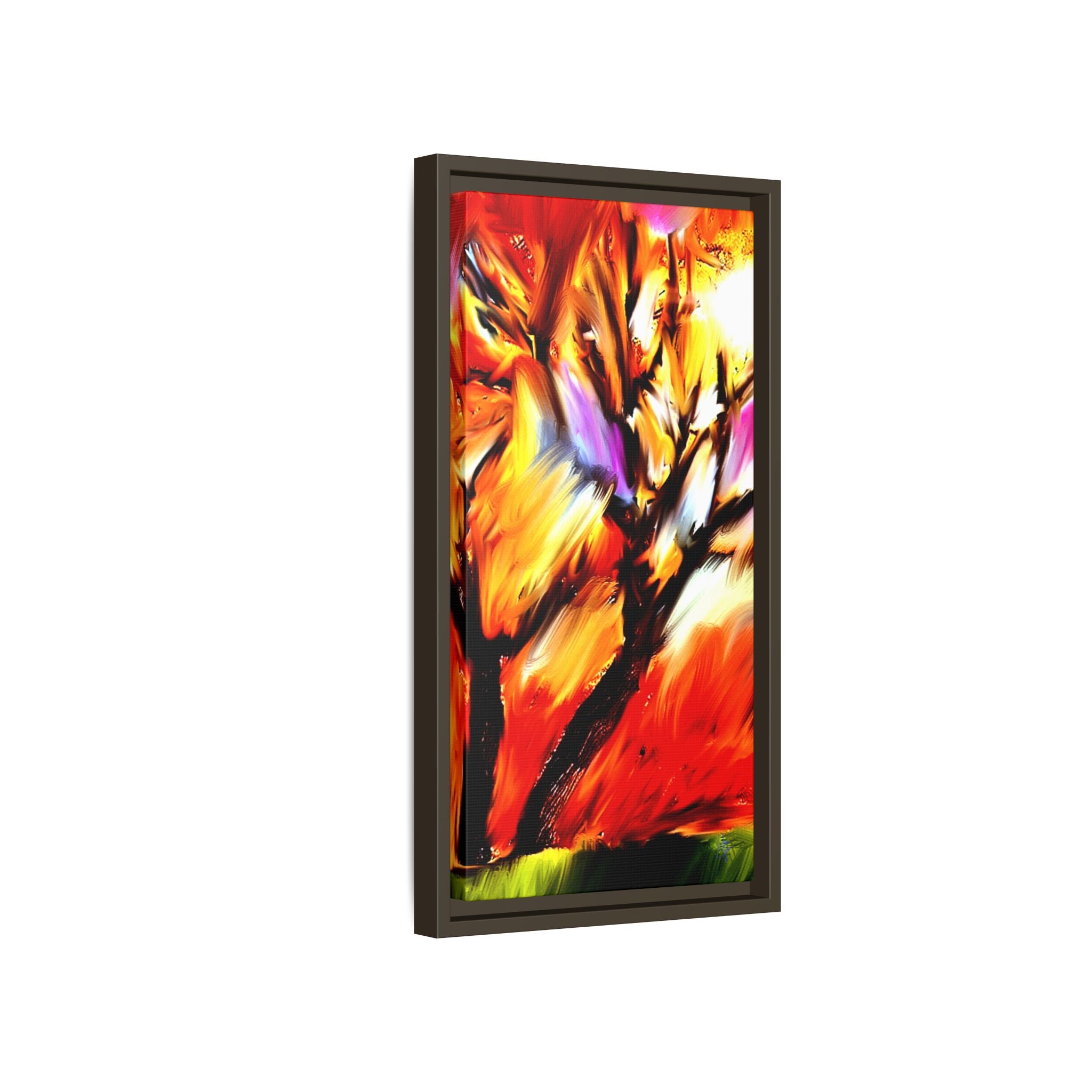 Framed Matte Canvas Print — Vibrant Tree Landscape
