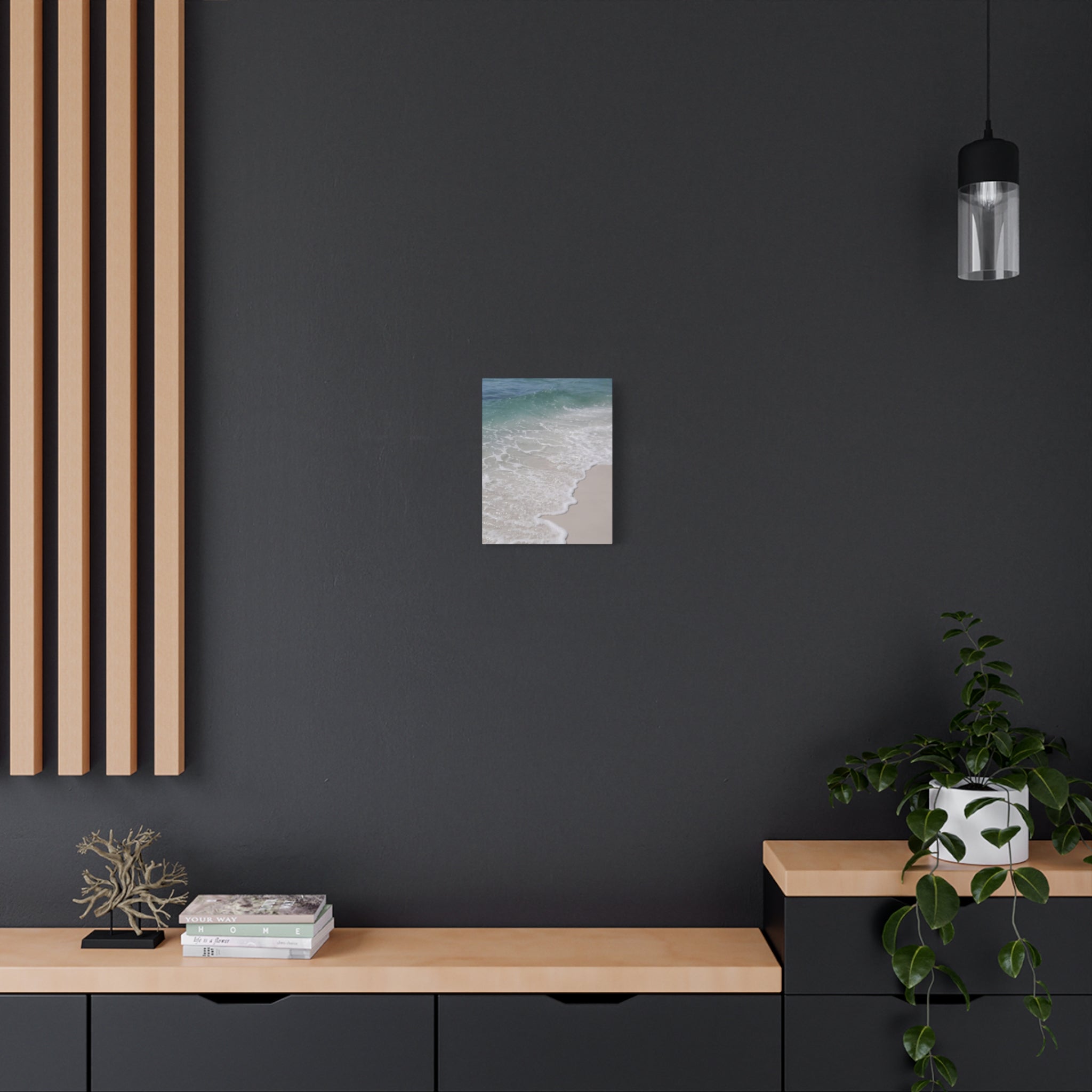 Seaside Shoreline Matte Canvas Print — Tranquil Beach Wall Art, Stretched 1.25"