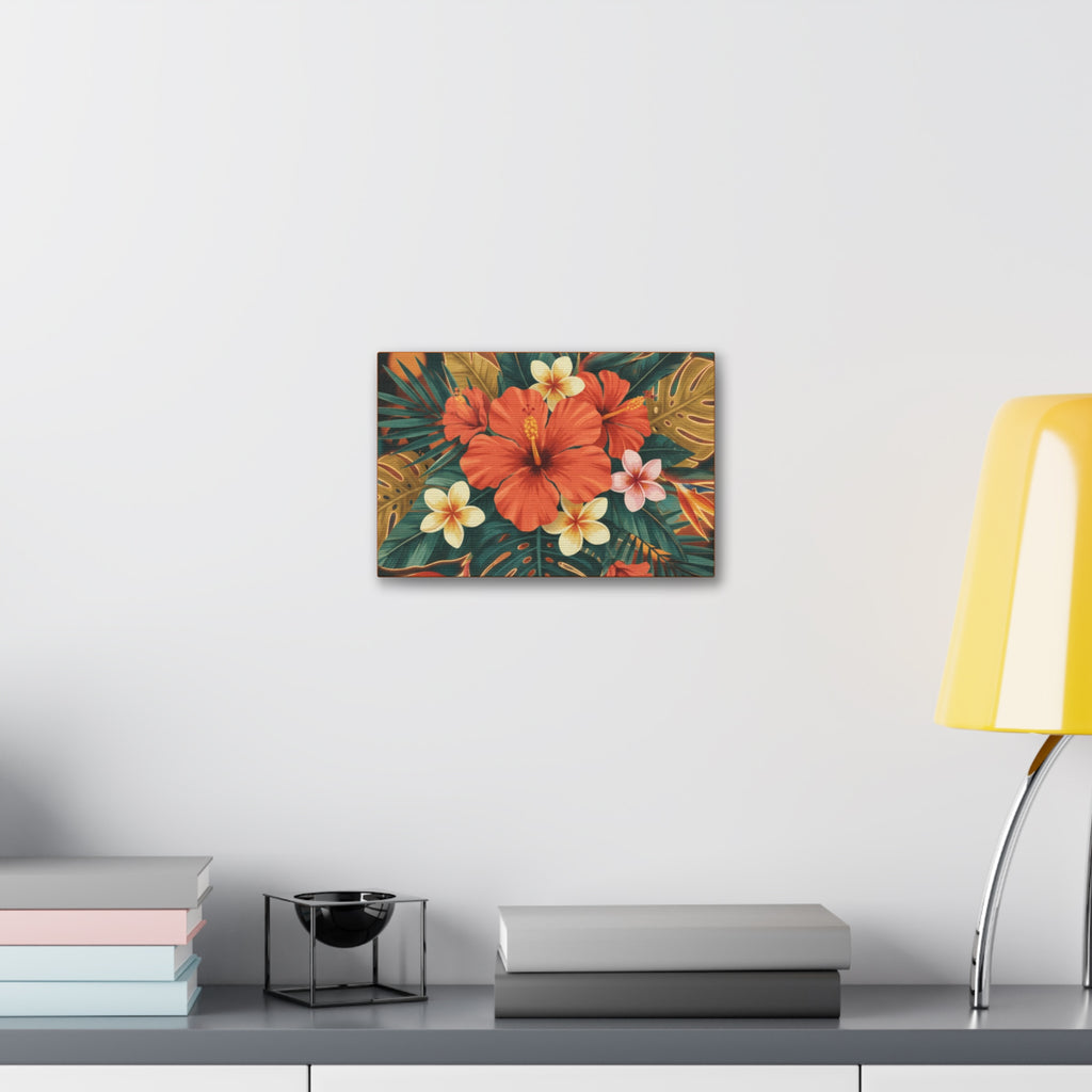Tropical Hibiscus Canvas Wall Art — Vibrant Floral Stretched Canvas