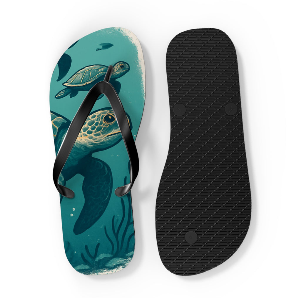 Turtle Print Flip Flops for Beach Lovers