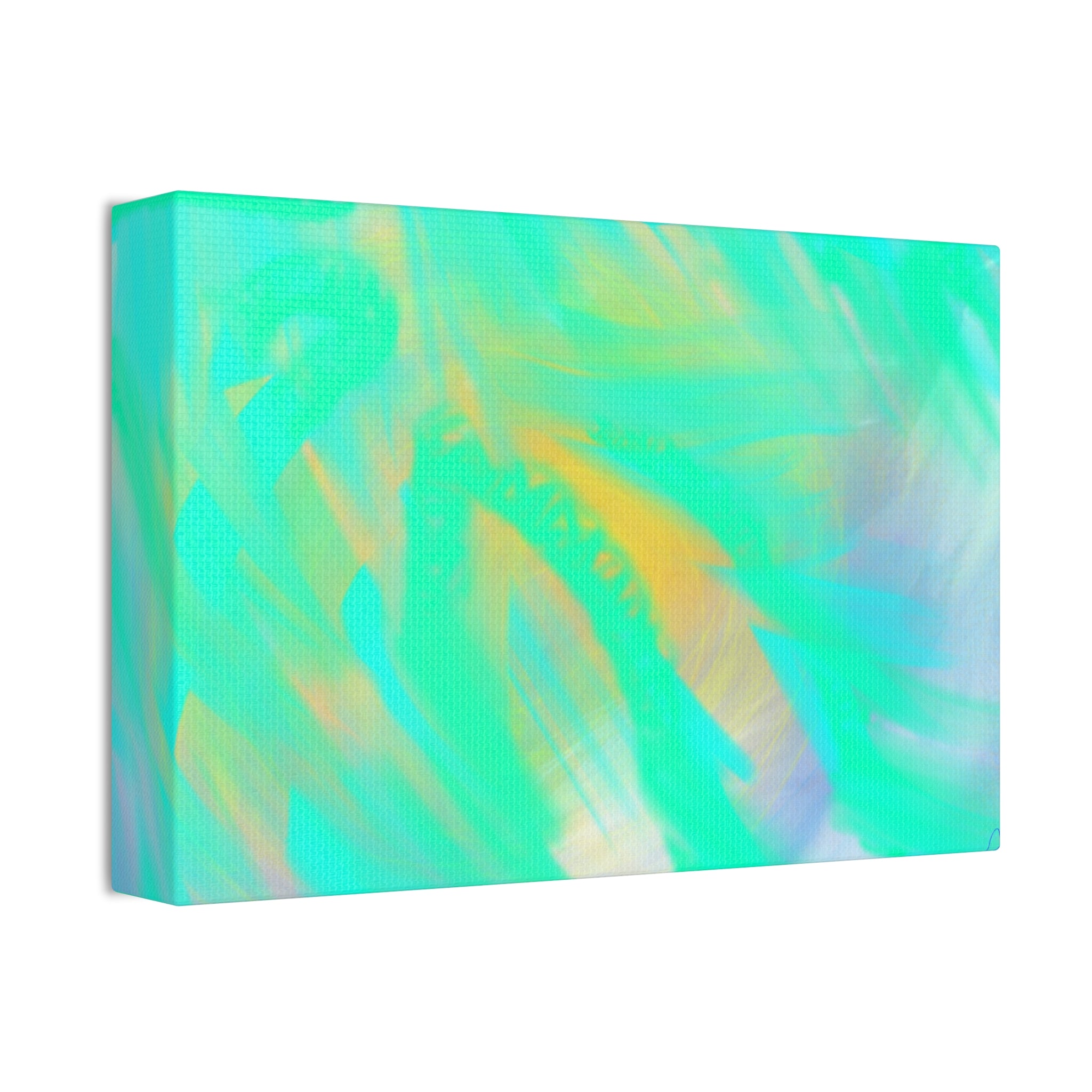 Turquoise Abstract Canvas Print – Ocean Breeze Stretched Wall Art