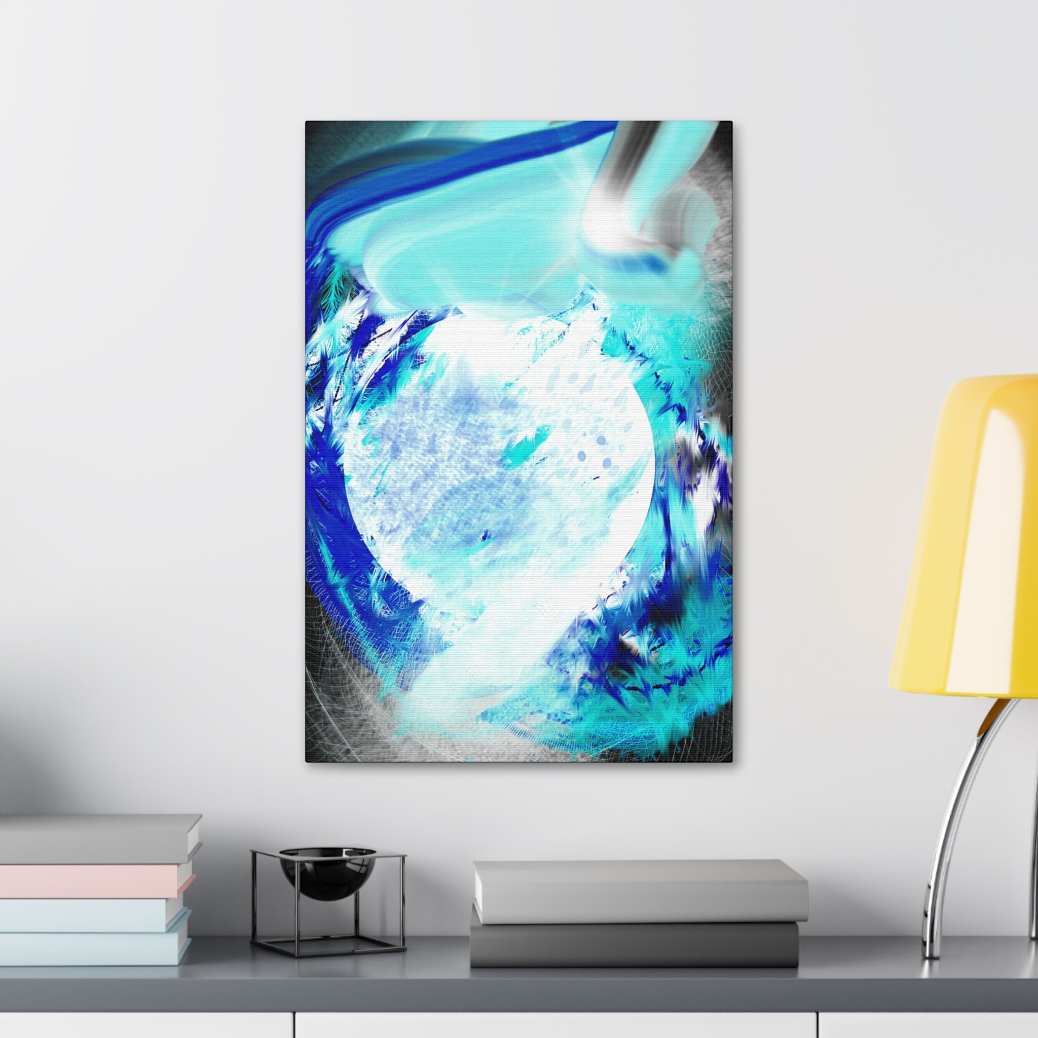 Abstract Blue Moon Canvas Print — Stretched 1.5" Wall Art