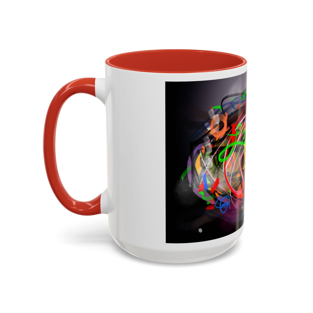 Abstract 'Live Your Life' Accent Coffee Mug — Colorful Artistic Ceramic Mug (11/15oz)