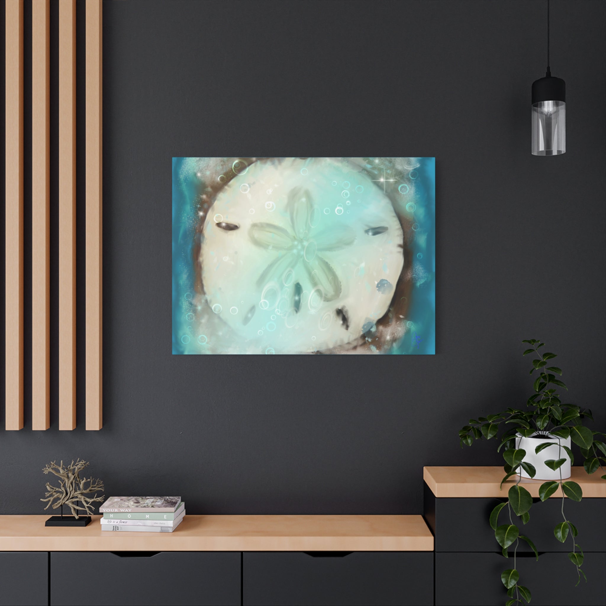 Sand Dollar Ocean Canvas Wall Art — Beach Coastal Nautical Decor