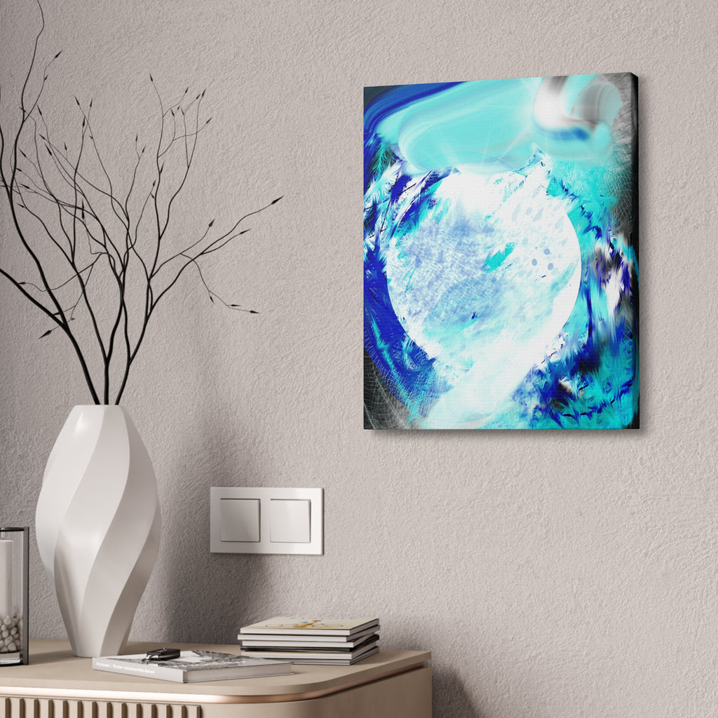 Abstract Blue Moon Canvas Print — Stretched 1.5" Wall Art