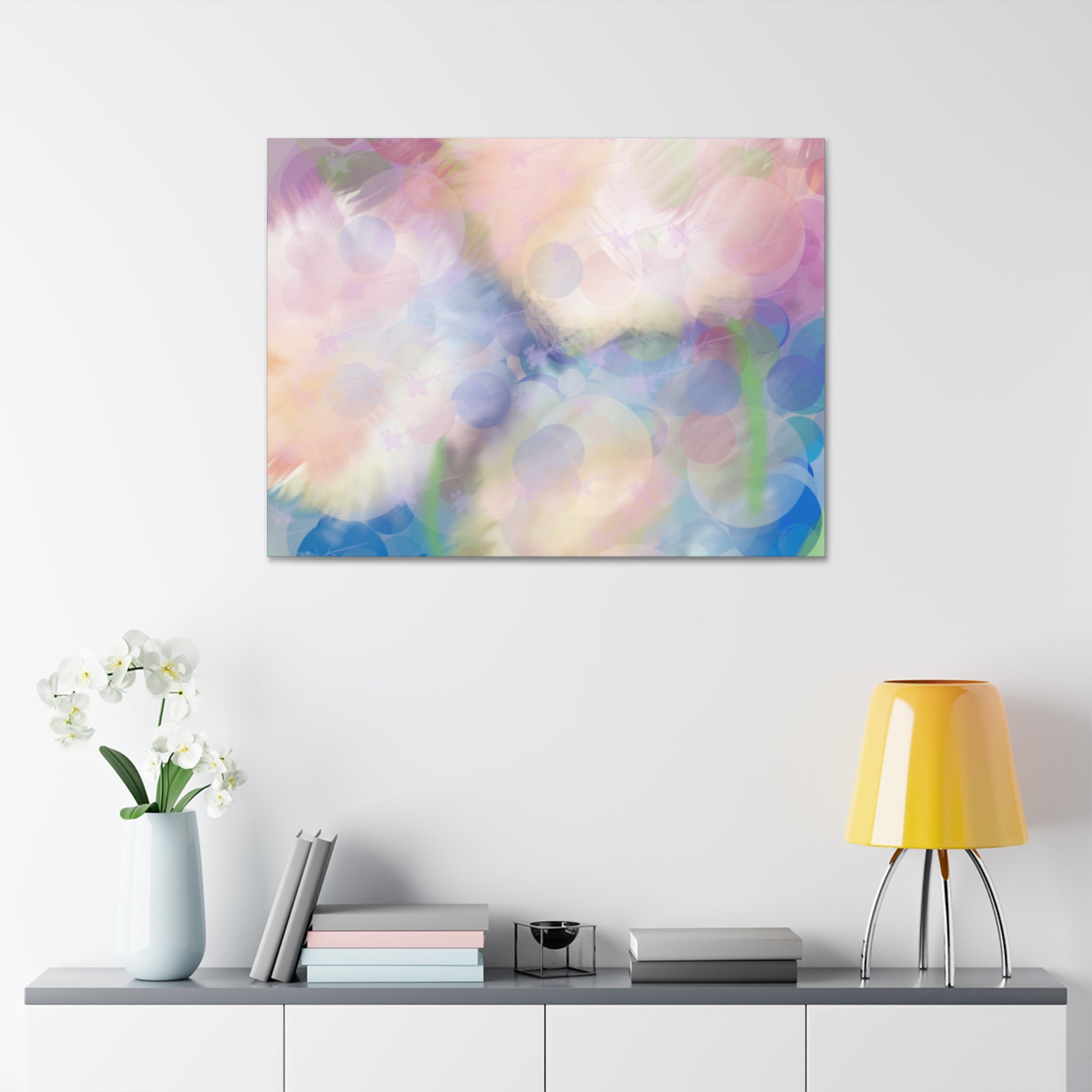 Pastel Abstract Canvas Print — Dreamy Bokeh Wall Art (Stretched 1.5")