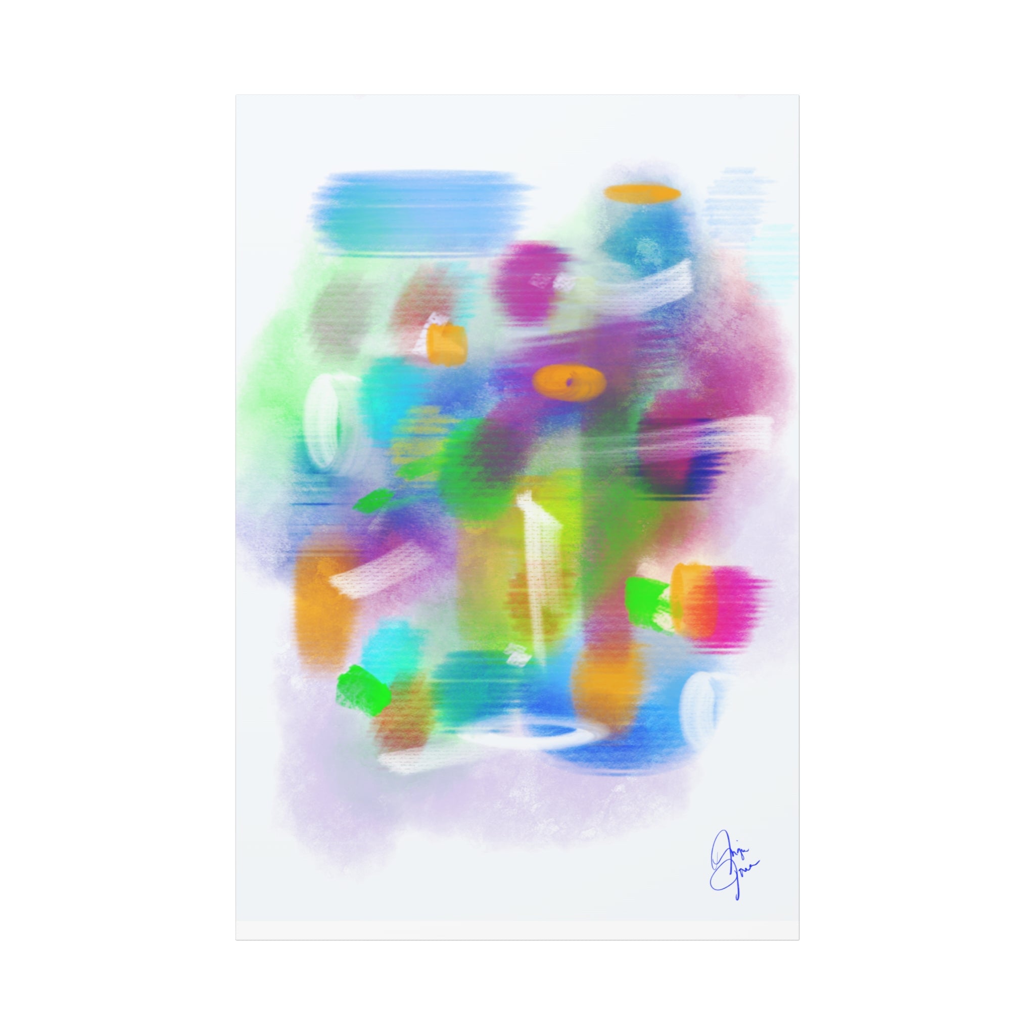 Abstract Colorful Brushstroke Canvas Print — Vibrant Modern Wall Art