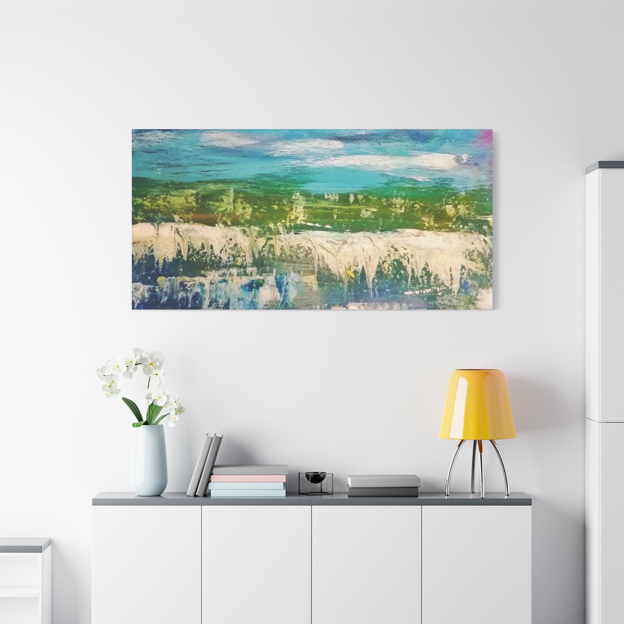 Coastal Abstract Landscape Matte Canvas Print — Stretched 1.25"