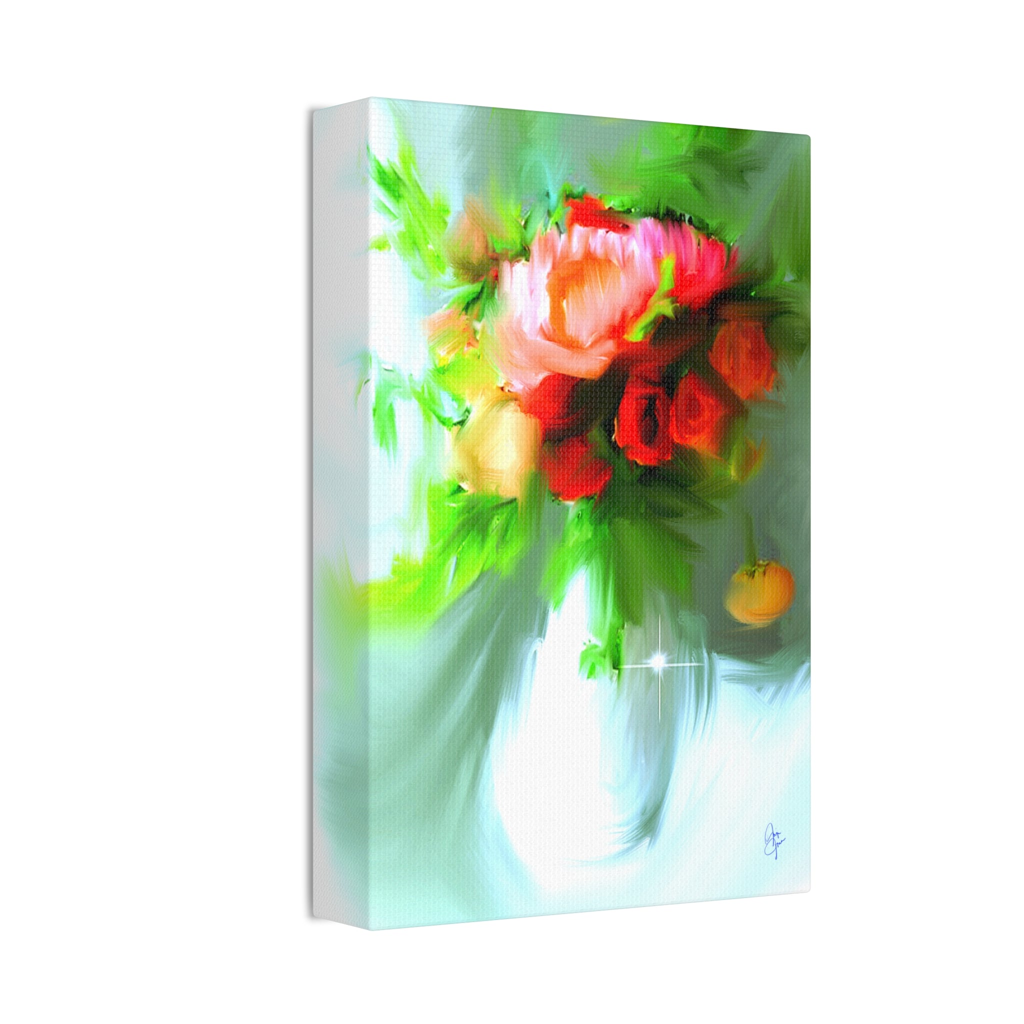 Vibrant Floral Bouquet Canvas Wall Art — Stretched 1.5"