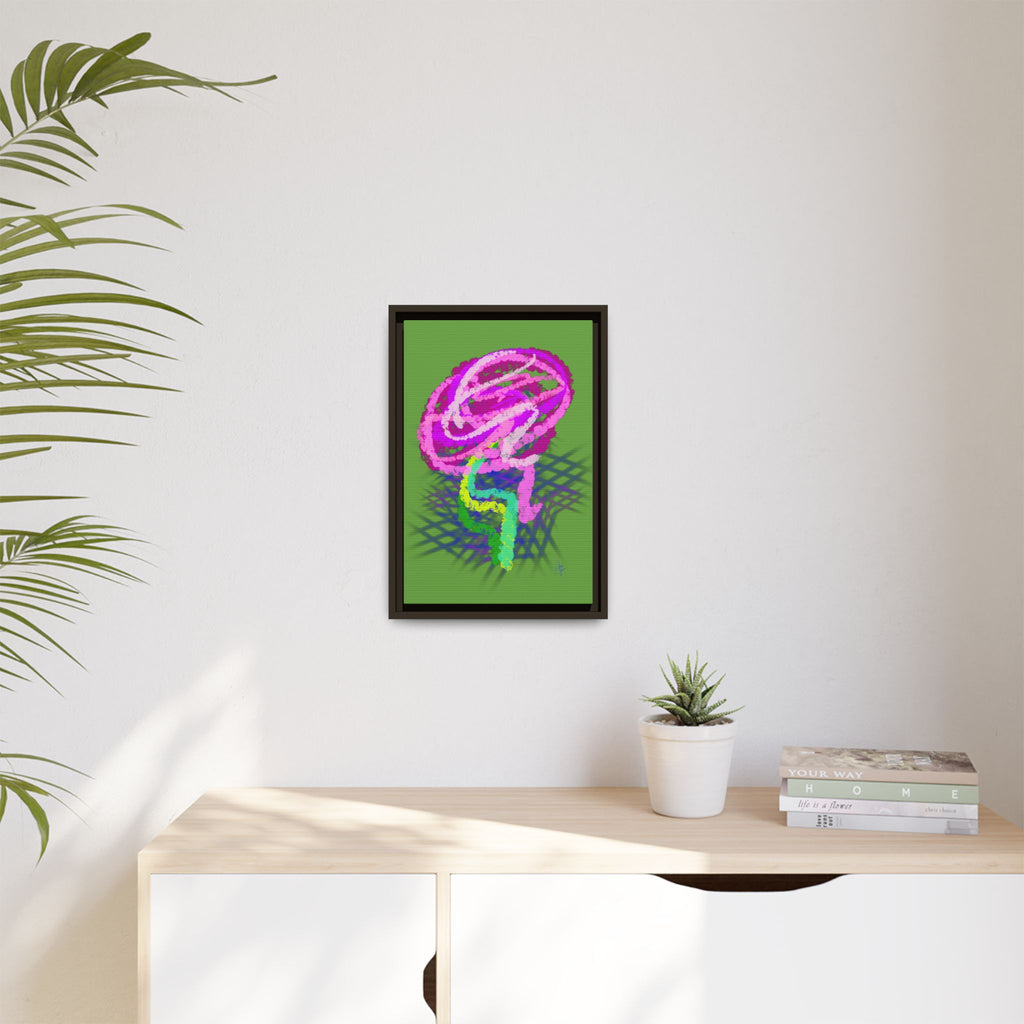 Framed Matte Canvas - Neon Rose Abstract Wall Art