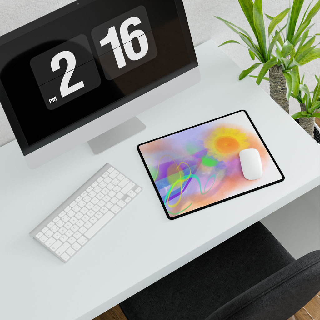 Sunshine Pastel Abstract Desk Mat — Large Artistic Mouse Pad
