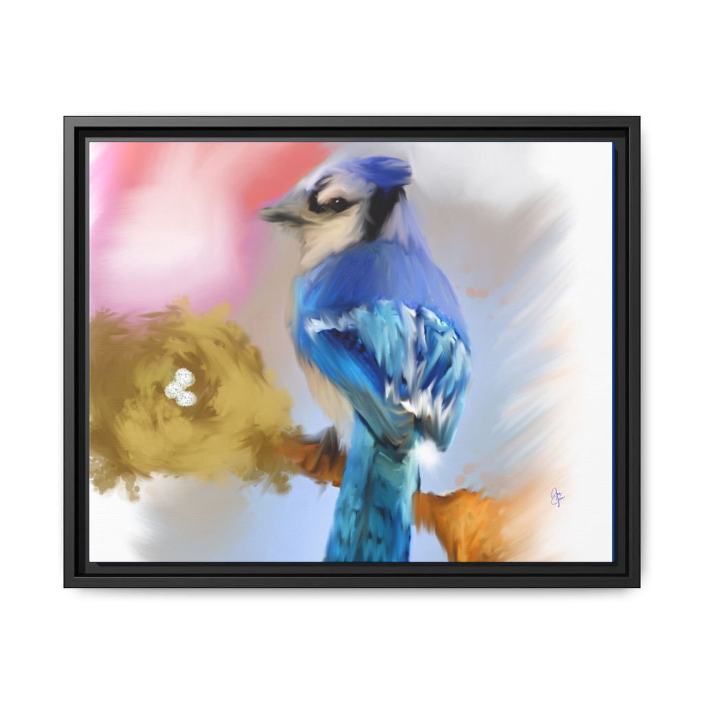Blue Jay Art Print — Framed Matte Canvas Wall Art