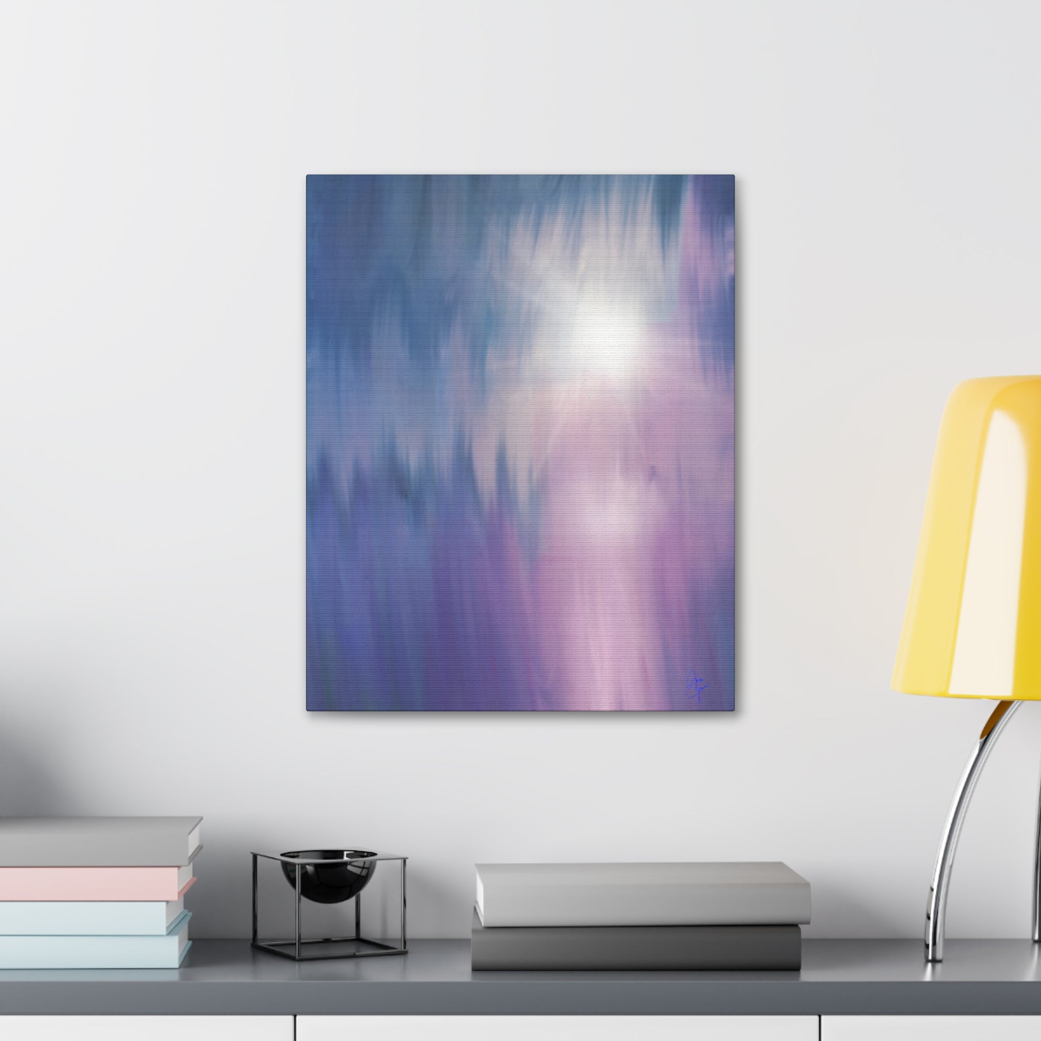 Abstract Dawn Canvas Art – Purple & Blue Gradient Stretched Canvas