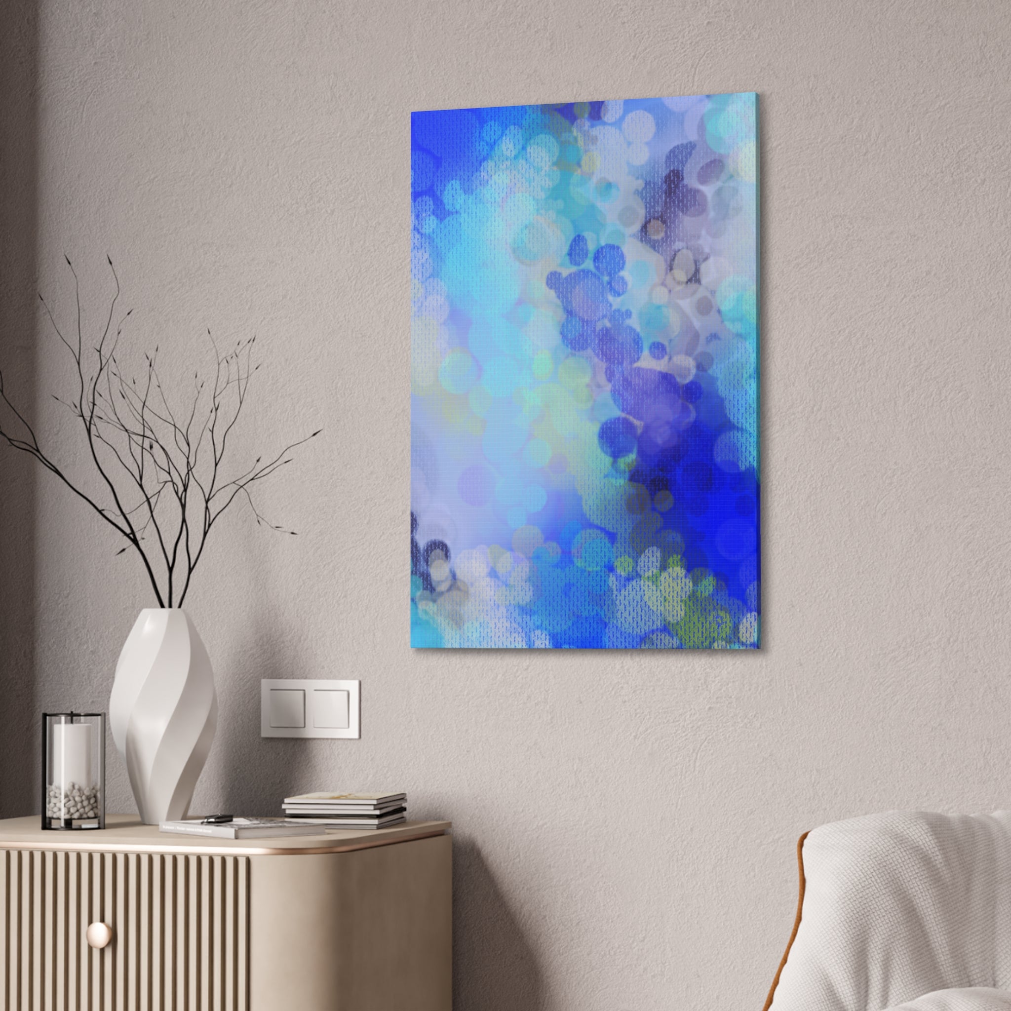 Blue Bokeh Abstract Canvas Print