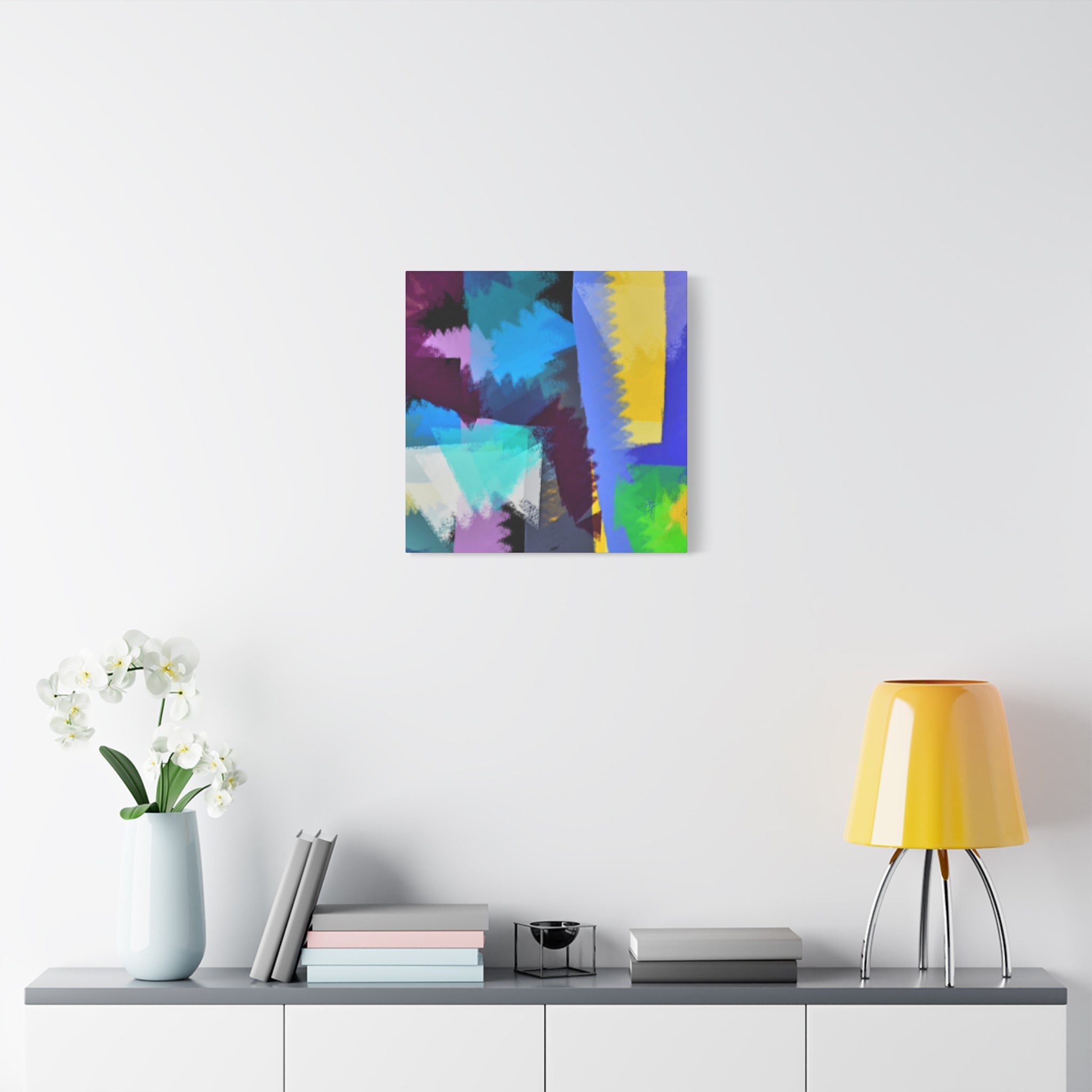 Abstract Color Burst Canvas Print — Vibrant Geometric Wall Art