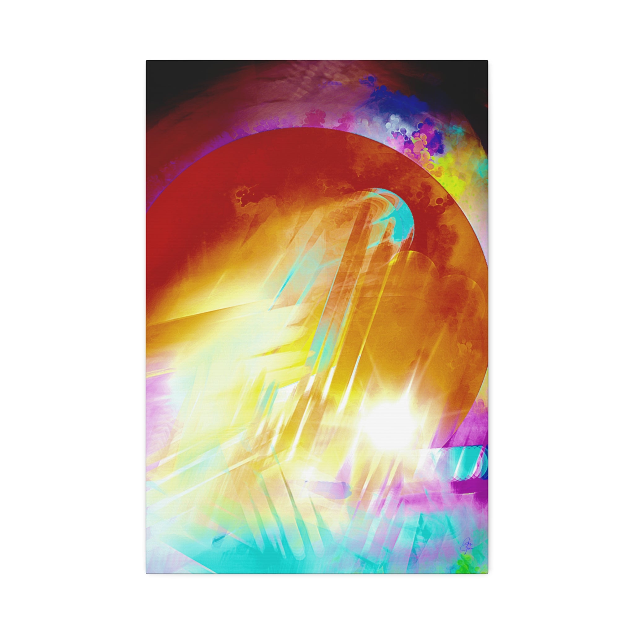 Abstract Solar Burst Canvas Print — Vibrant Colorful Wall Art