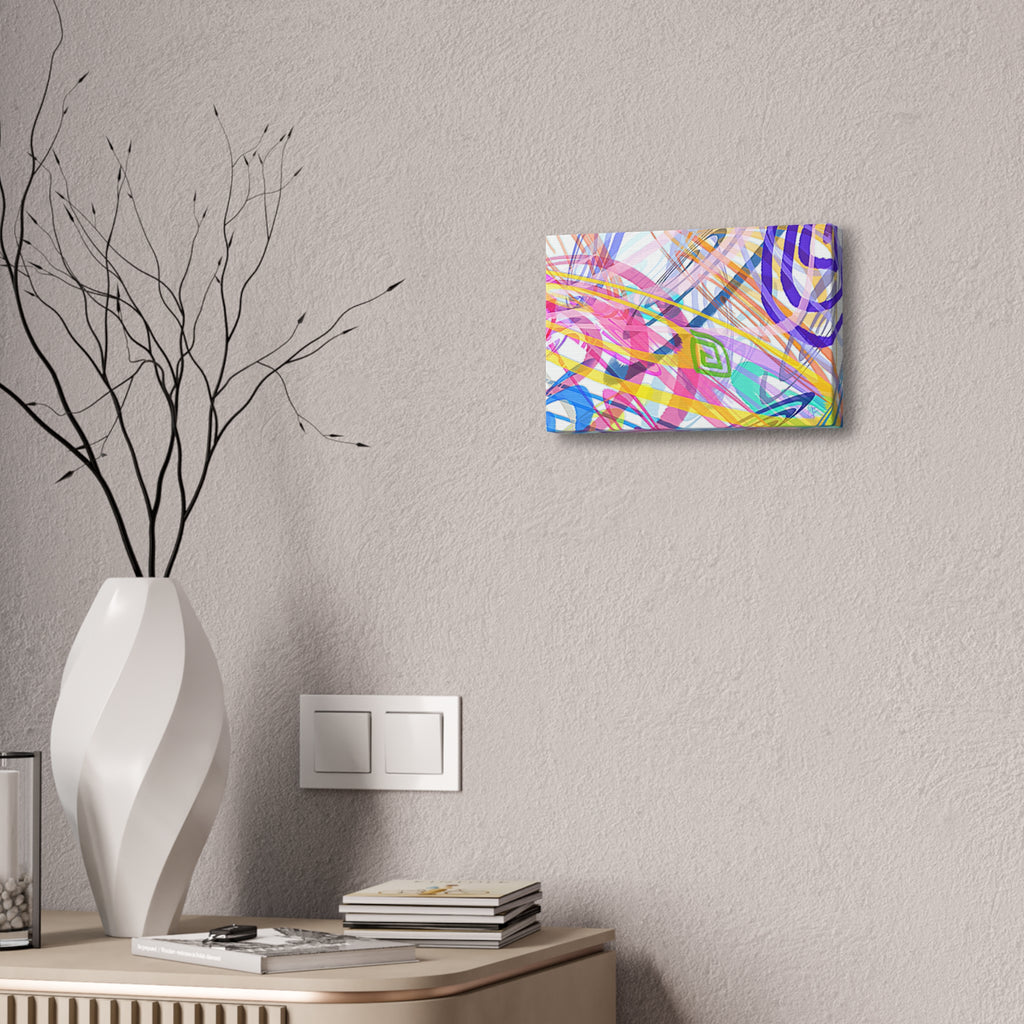 Abstract Rainbow Scribble Canvas – Colorful Modern Wall Art (1.5" Stretched)
