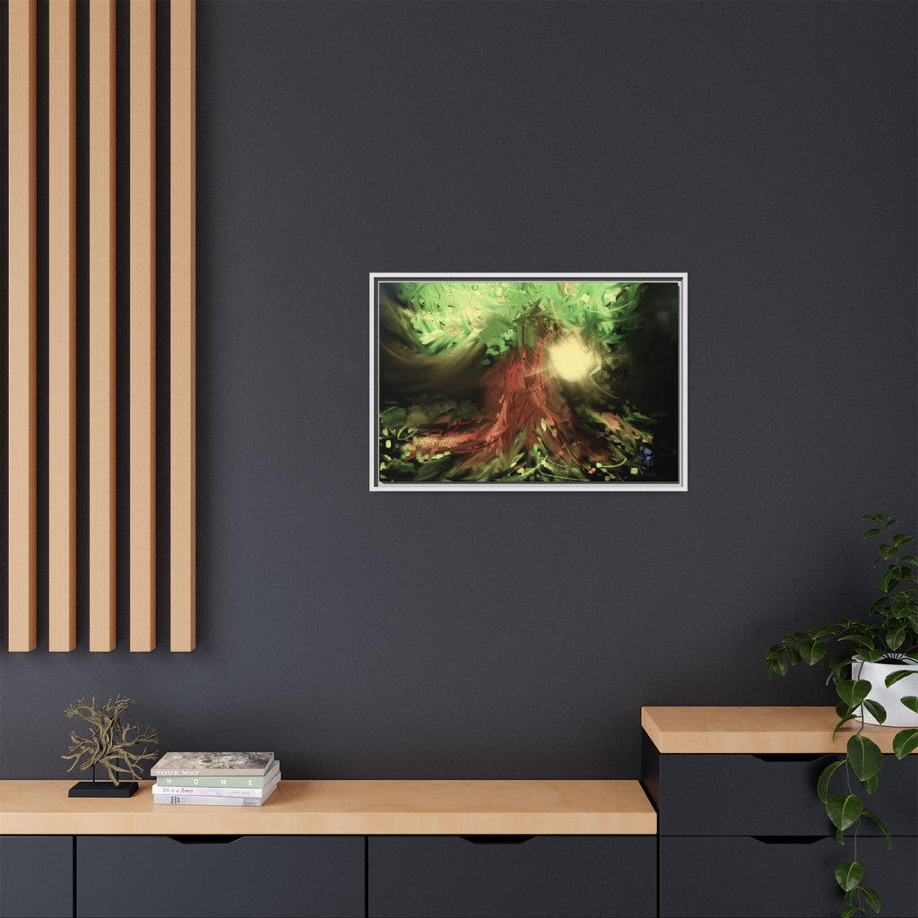 Sunset Tree Matte Canvas Framed Wall Art