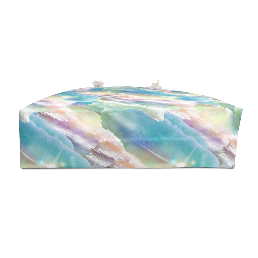 Abstract Pastel Weekender Bag – Beach Tote with Watercolor Pearl Pattern