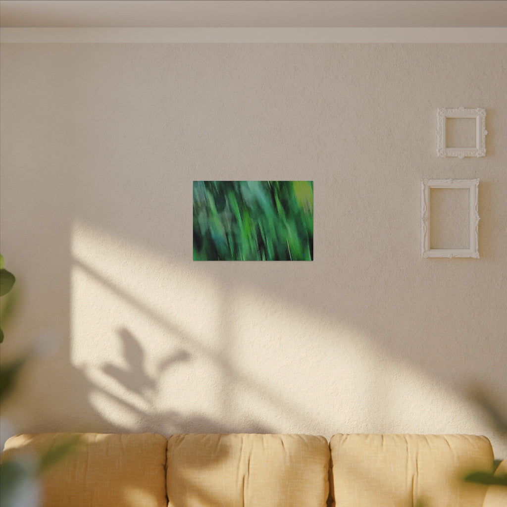Green Abstract Blur Canvas Wall Art — Vibrant Nature-Inspired Matte Print