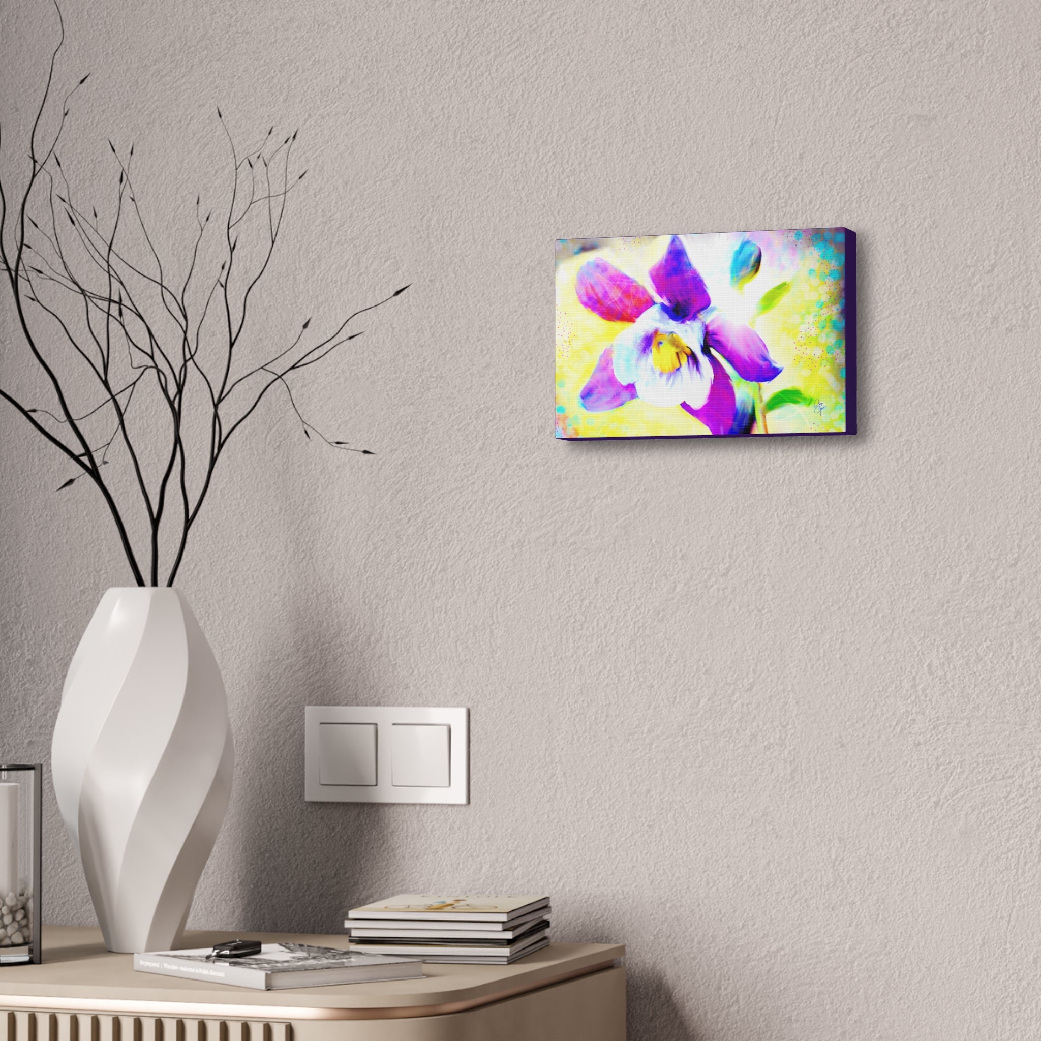 Purple Orchid Canvas Wall Art - Vibrant Floral Stretched Canvas